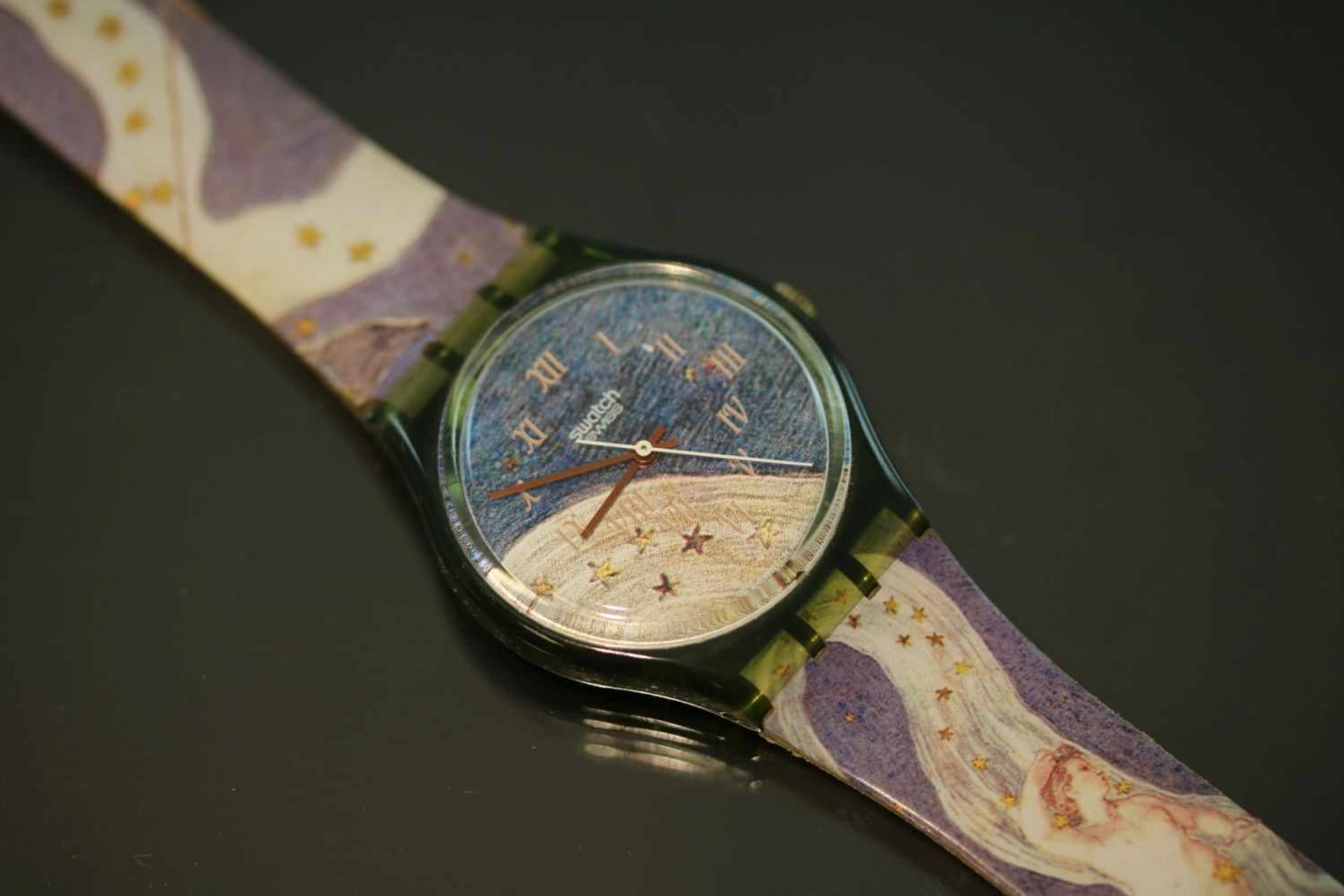 Swatch & Art-Uhr Quartz-Werk Silikon-Band Gehäusedurchmesser: 34 mm- - -25.00 % buyer's premium on