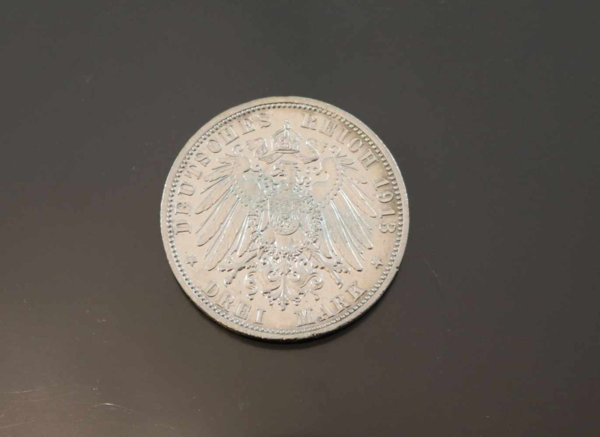 3 Mark 1913Prägebuchstabe: AGewicht: 16,6 Gramm Größe: 33,1 mm Deutschland / Kaiserreich / Preußen - Bild 2 aus 2