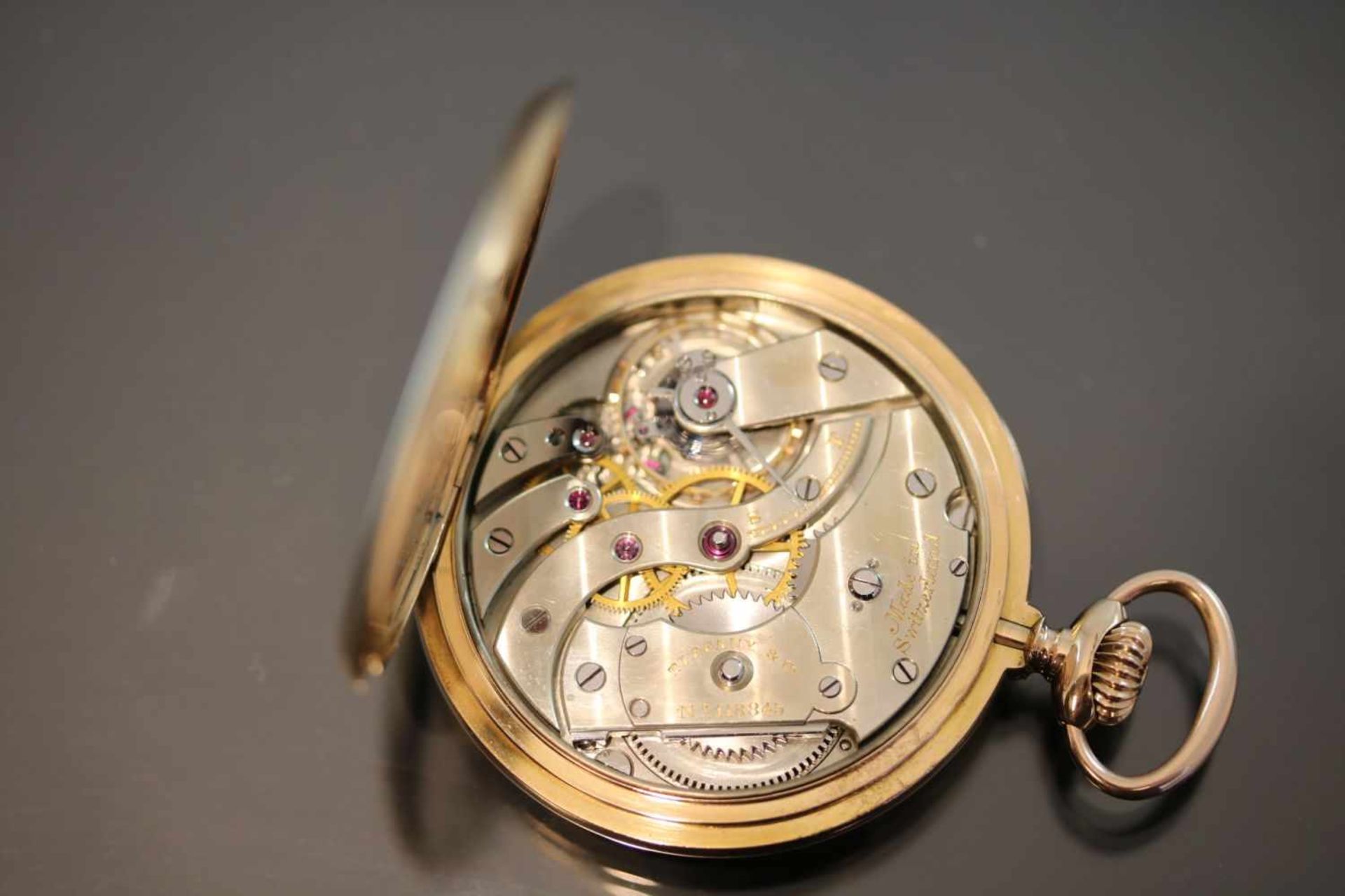 Patek Philippe-Tiffany-Taschenuhr, 750 GelbgoldWerk: HandaufzugFunktion: SekundenanzeigeGehäuse Ø: 4 - Bild 3 aus 3