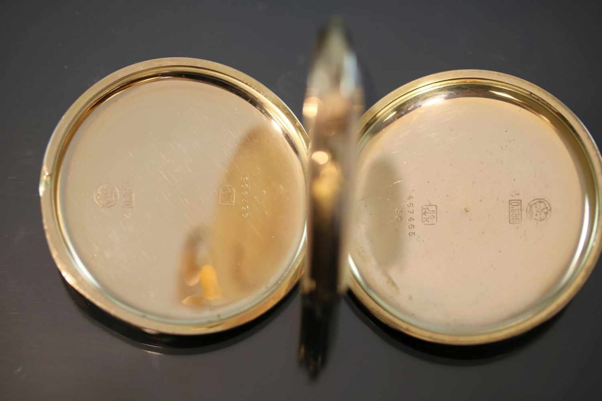 Tissot-Taschenuhr, 585 GoldWerk: HandaufzugFunktion: SekundneanzeigeGehäuse Ø: 5 cm Gewicht ges.: 72 - Bild 2 aus 3