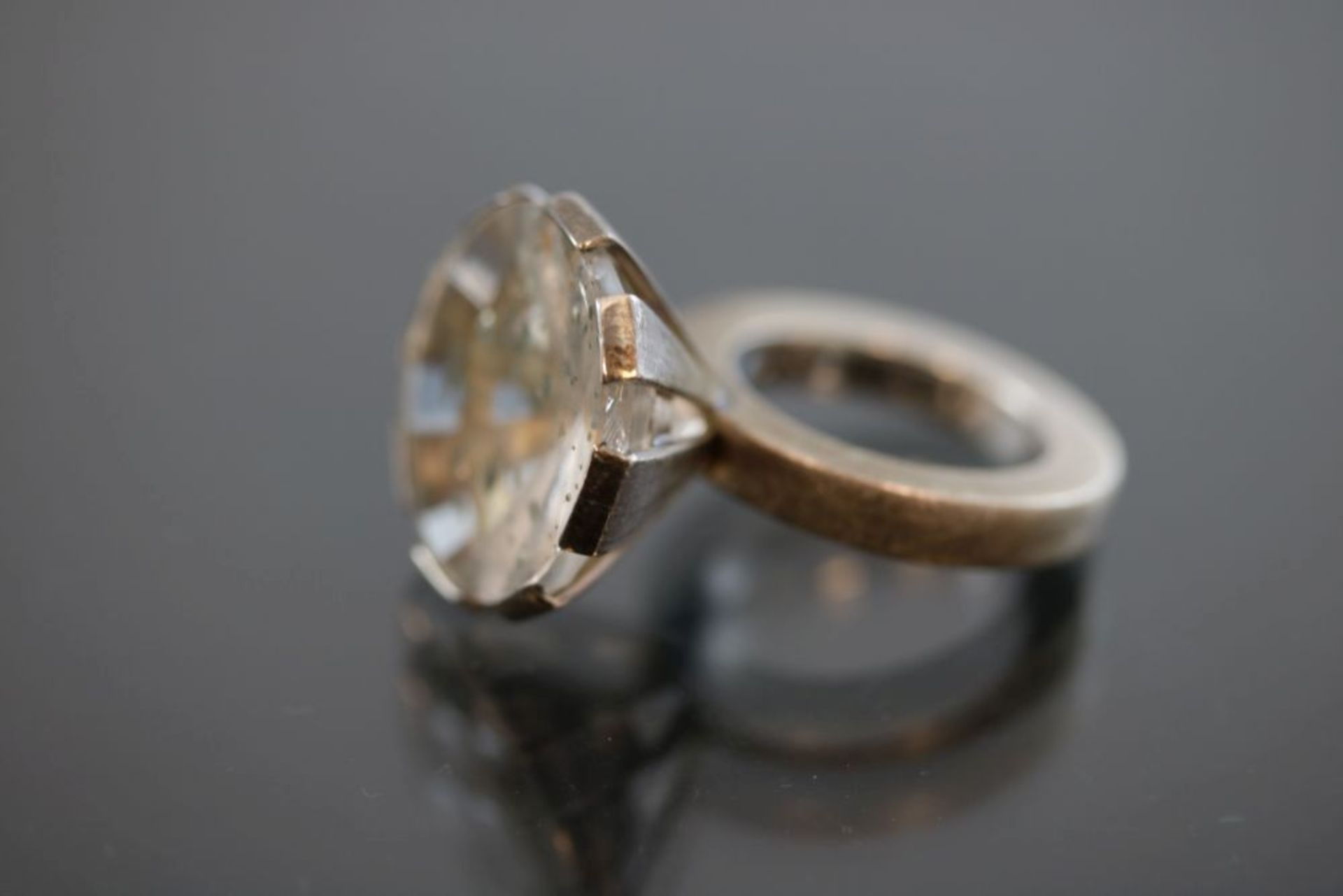Design-Ring, 925 Silber15,1 Gramm 1 Kristall mit Pyriteinschlüsse, Ringgröße: 52- - -25.00 % buyer's - Bild 2 aus 3