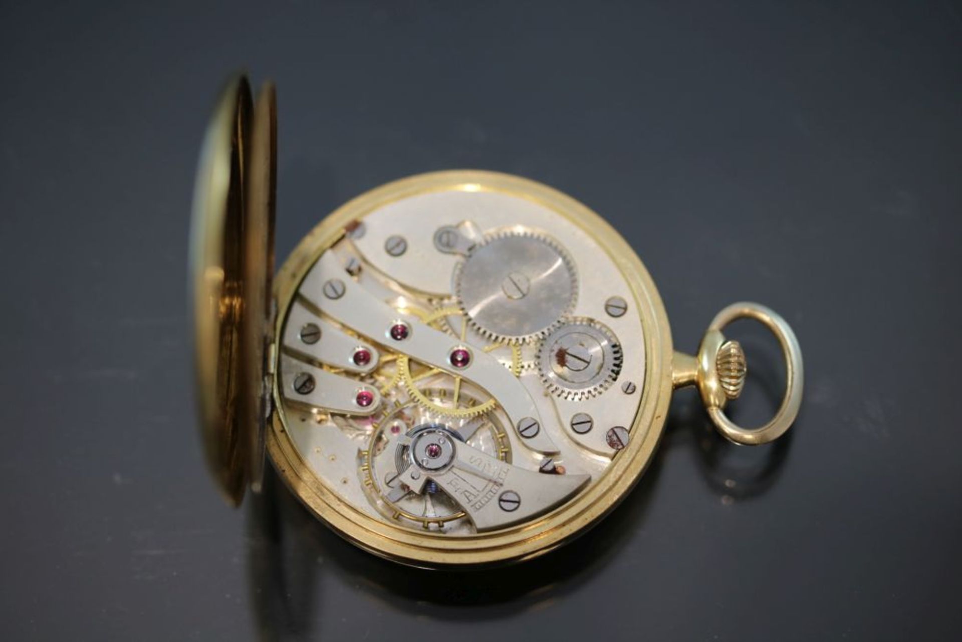 Taschenuhr A. Steger 750 GoldWerk: HandaufzugFunktion: SekundenanzeigeGehäuse Ø: 4,8 cm Taschenuhr - Bild 2 aus 3