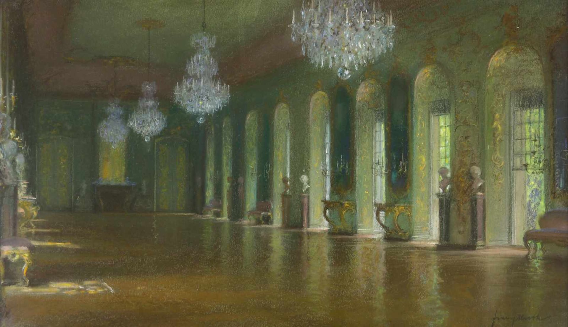Huth, Franz (1876 Pößneck - 1970 Weimar)Die Goldene Galerie des Charlottenburger Schlosses.