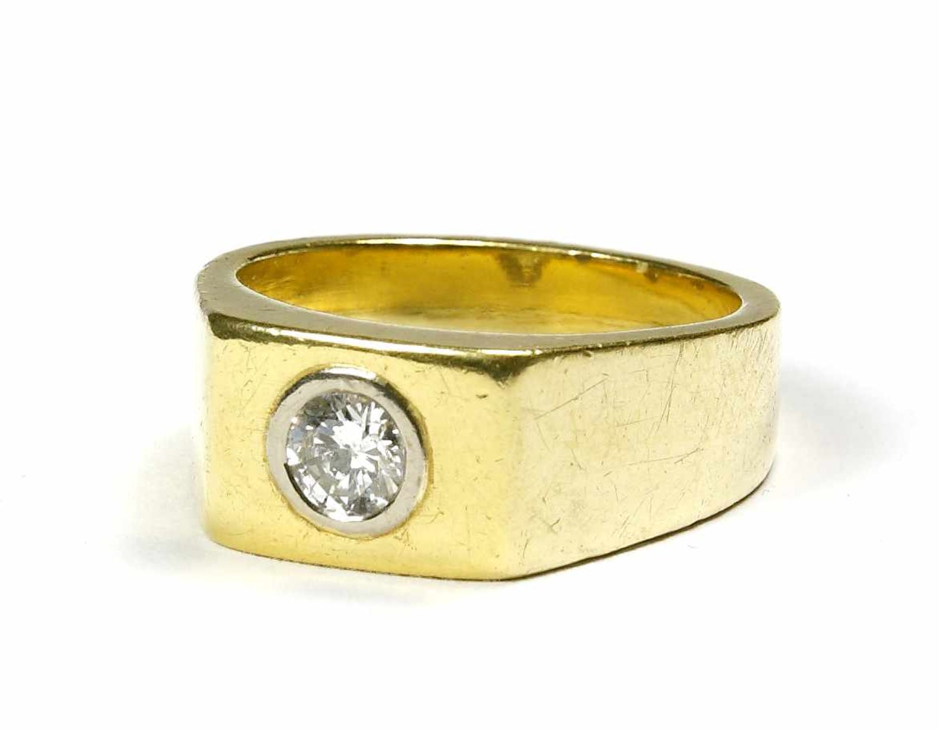 Ring, 750er GG. mit Diamant mit Brillantschliff von ca. 0,50 ct. Weiß, Lupenrein. Bruttogewicht 21,5