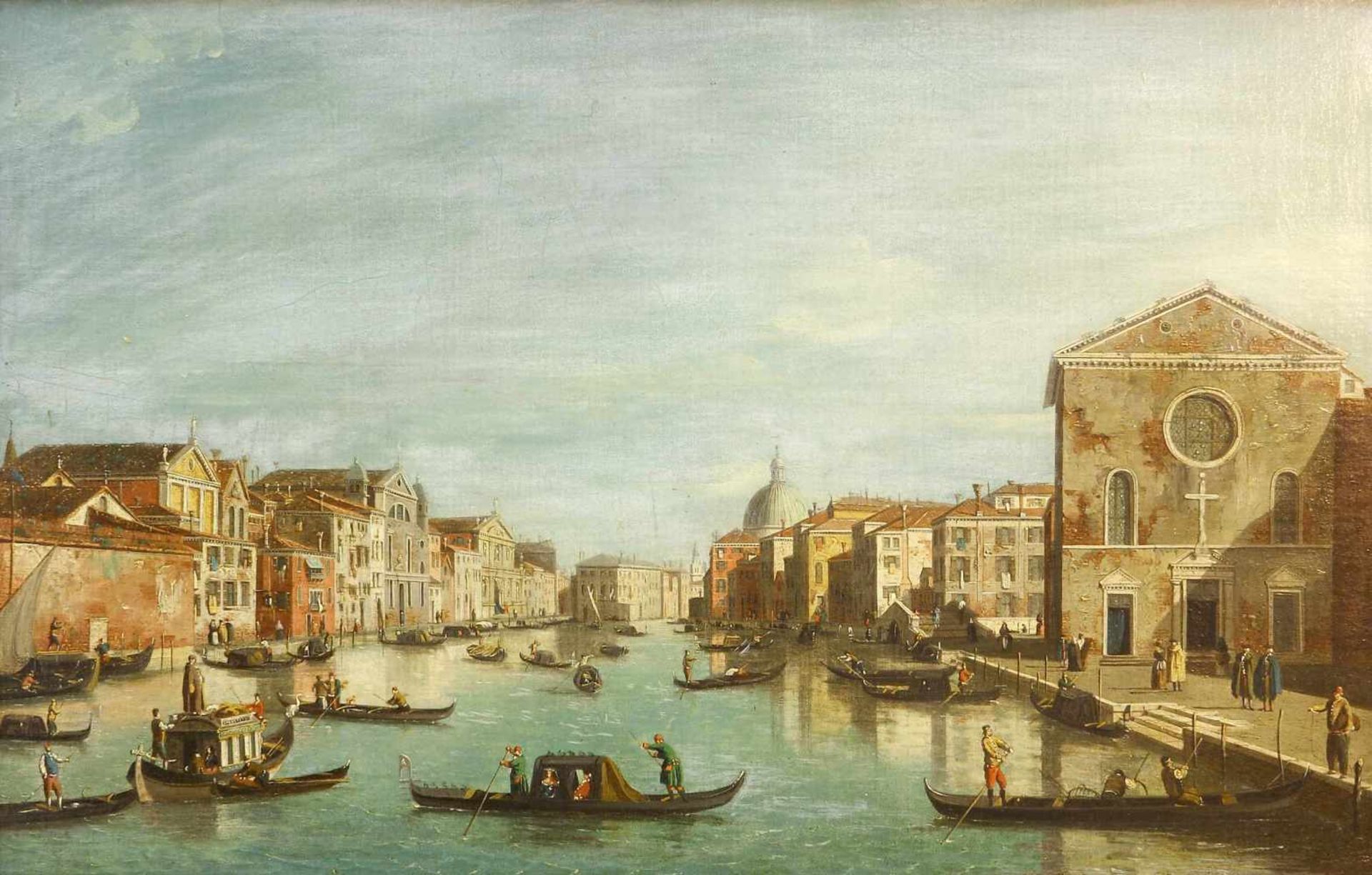 James, William (erwähnt 1730 - 1780) Canale Grande, Venedig. Von Santa Groce nach Nord-Osten