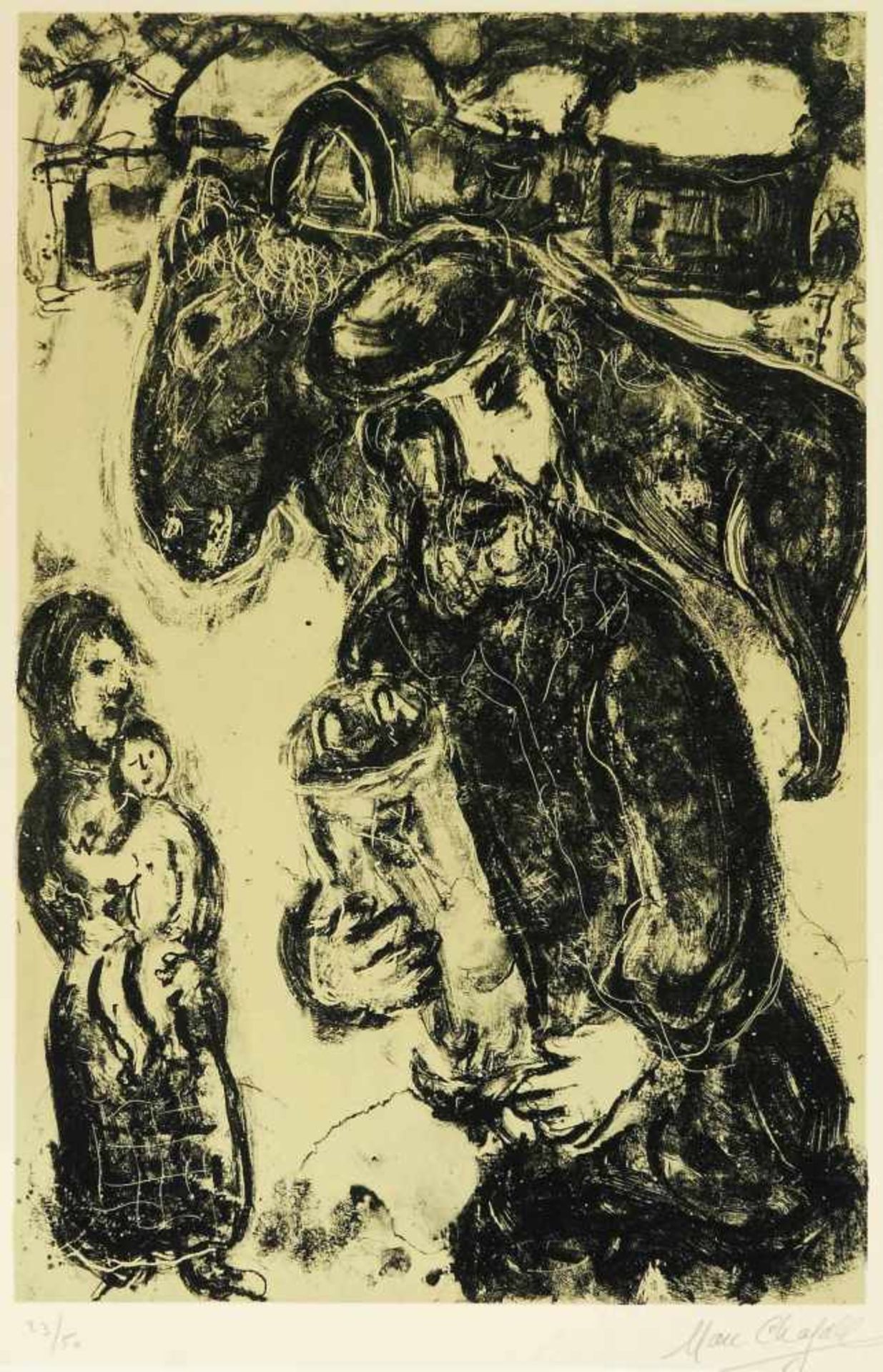 Chagall, Marc (1887 Witebsk - 1985 St. Paul-de-Vence)L`homme a la Thora. (Der Mann mit der Thora).