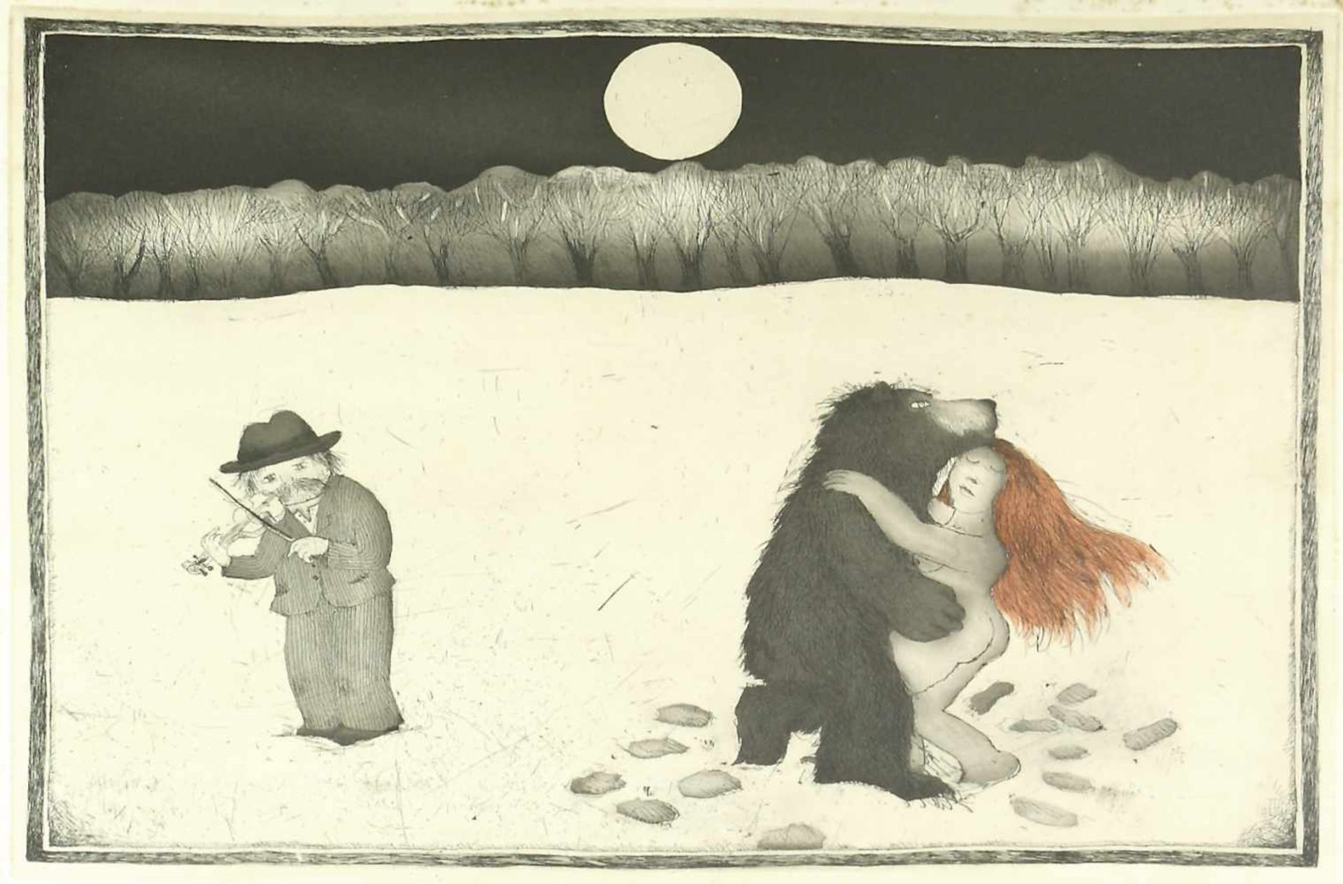 Janosch, d. i. Horst Eckert (1931 Hindenburg O. S, lebt auf Teneriffa)Tanz mit dem Bären; Schlafende