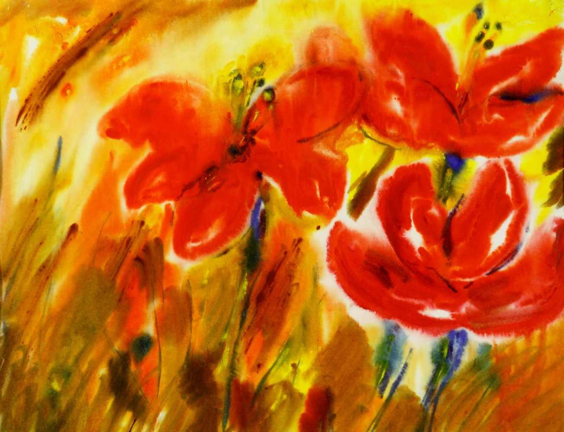 Kohler, Alfred (1916 Schwabach- 1984 ebd.)Sommerblumen. 1960. Aquarell. 47,5 x 61 cm. Links oben