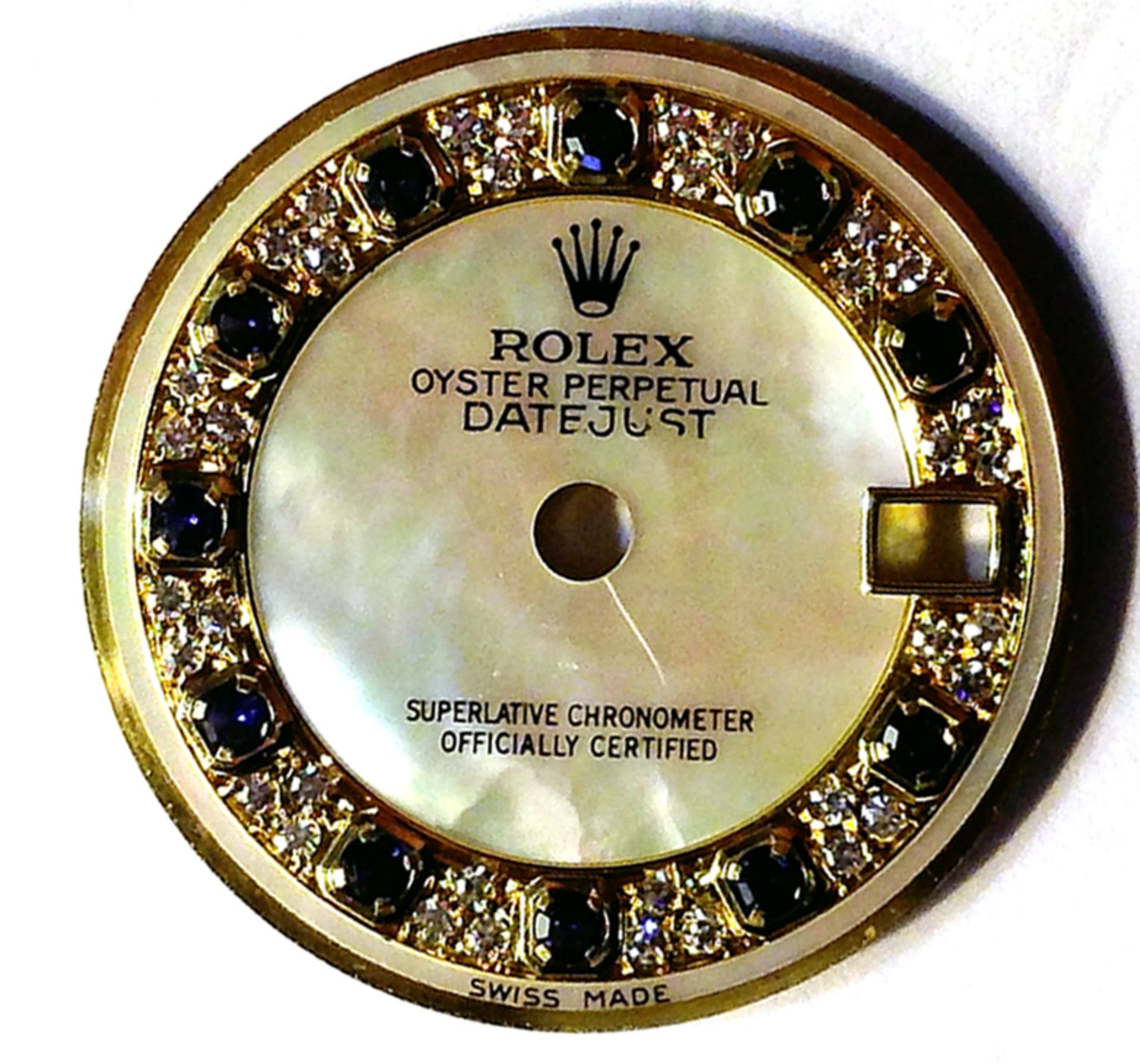 Uhr, Damenarmbanduhr, Rolex, Oyster Perpetual, Datejust, 750er GG. mit Kroko - Lederarmband und - Image 4 of 4