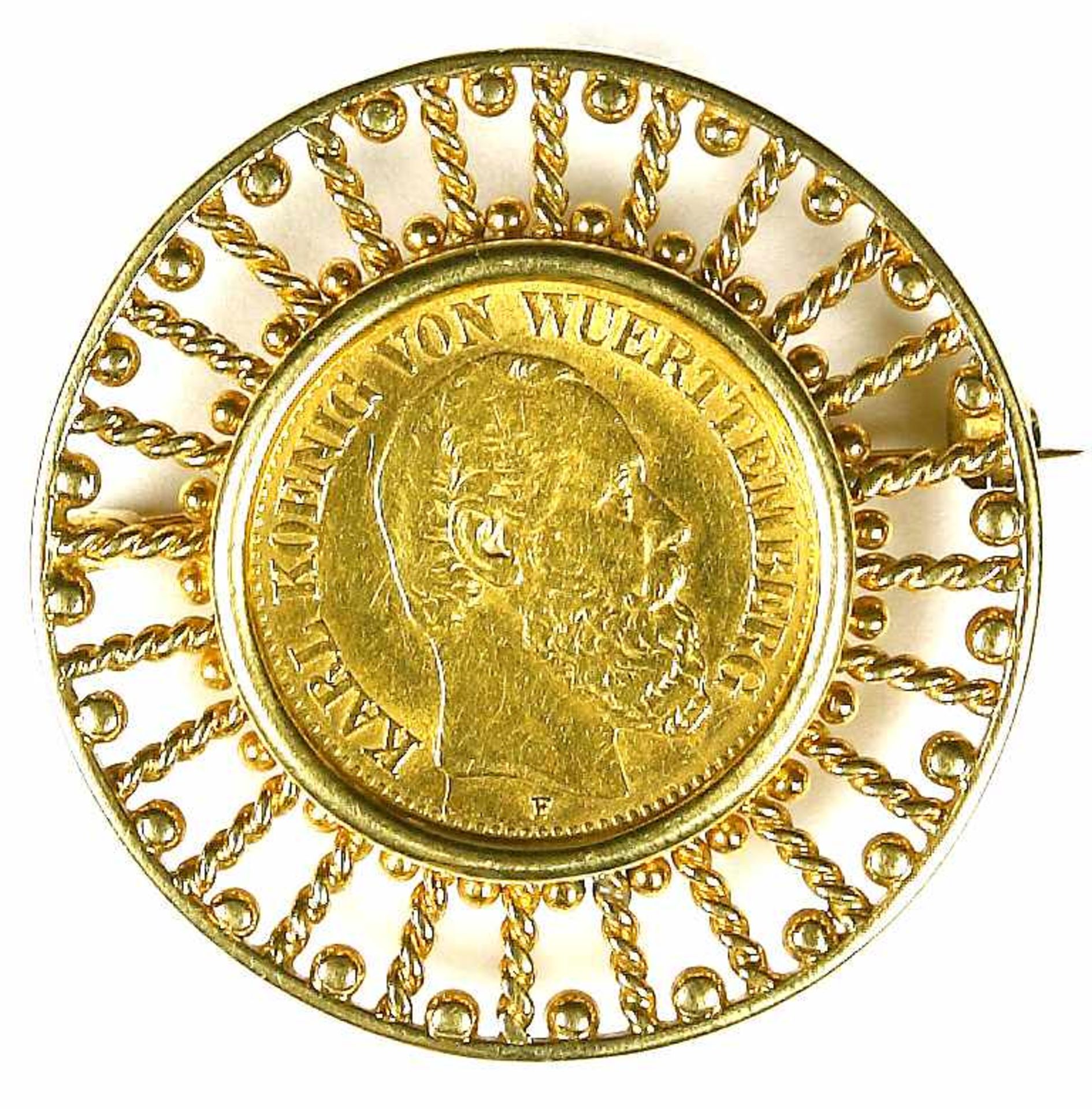 Münze, Karl König von Württemberg, 187610 DM. Gewicht ca. 3,98 g. D.: 19,5 mm. Lose in runder