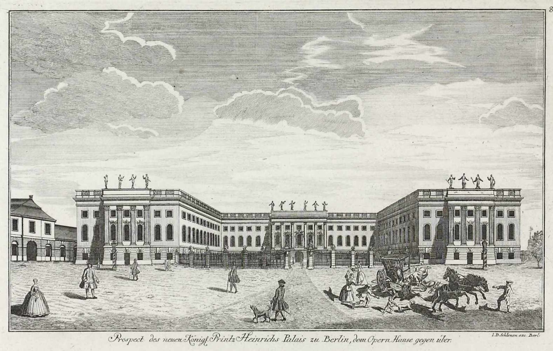 Ansicht, Berlin, J. D. Schleuen, um 1750 Prospect des neuen Königl. Printz Heinrichs Palais zu