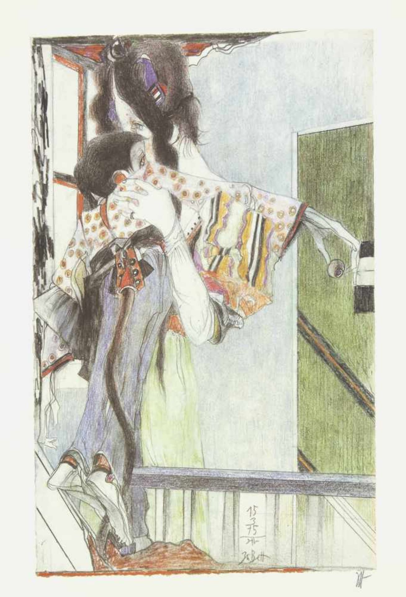 Janssen, Horst (1929 Hamburg - 1995 ebd.)Utamaro. Sieben Variationen zu Kitagawa Utamaro. 1988. - Image 5 of 5