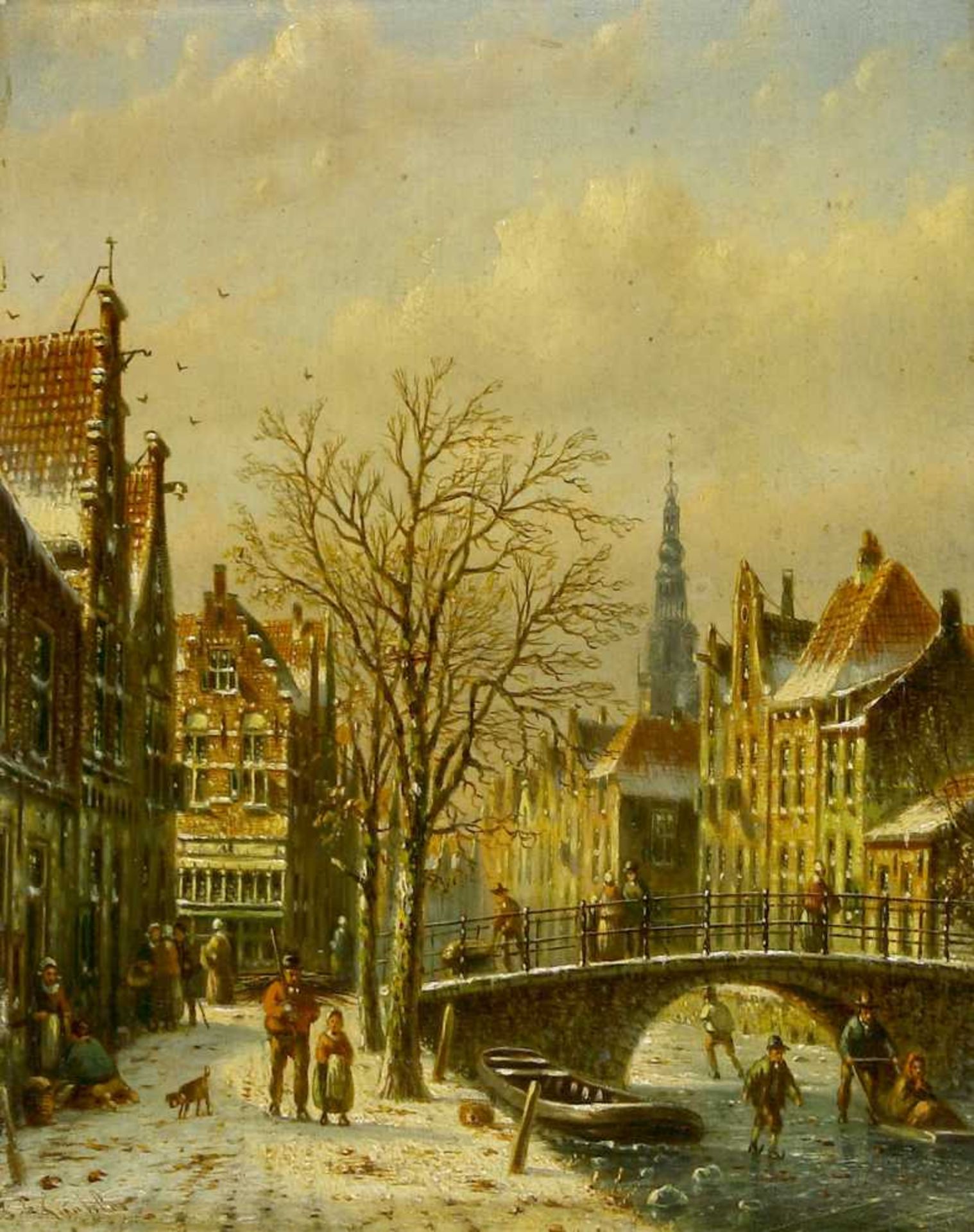 Spohler, Johannes Franciscus (1853 Rotterdam - 1923 Amsterdam) Holländische Straßenansicht, mit