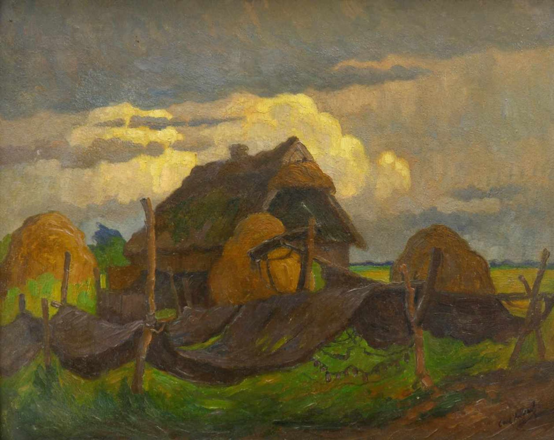 Knauf, Carl (1893 Godesberg - 1944 Nidden)Landschaft bei Nidden an der Kurischen Nehrung. Öl auf