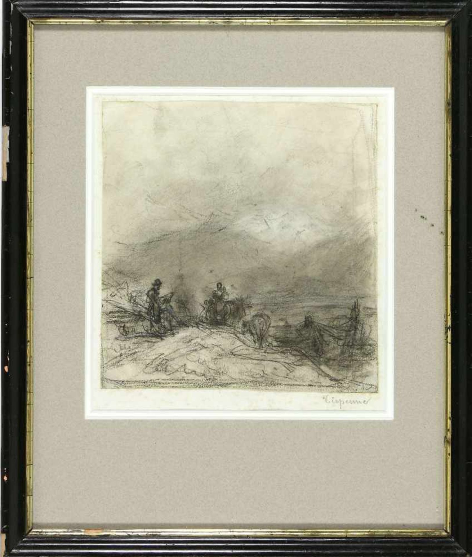 Tirpenne, Jean Louis (1801 Hamburg - 1878 Paris)Landschaften, teils mit Reitern. Zwei - Bild 2 aus 2