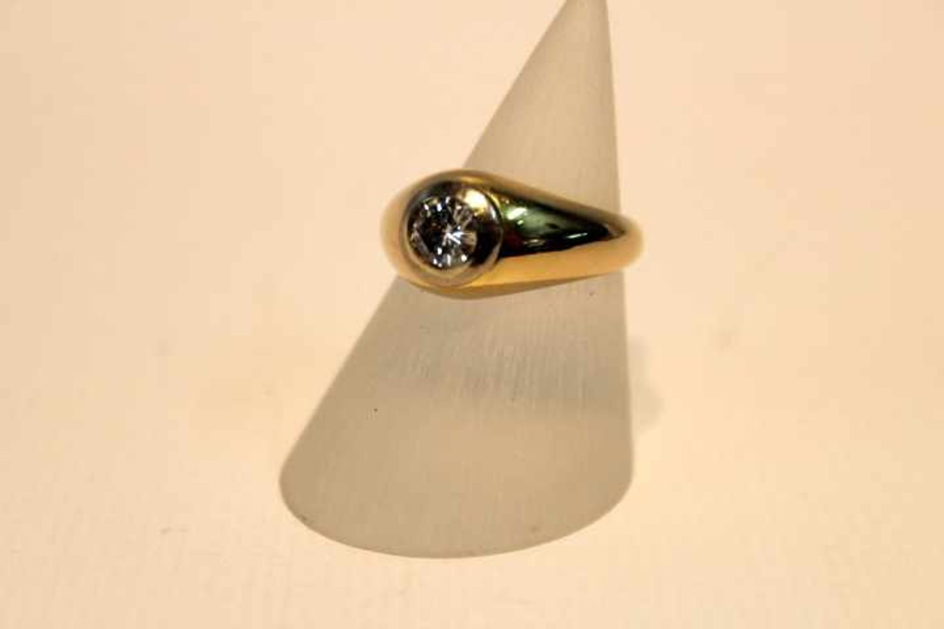 585/14ct Ring Gelbgoldmit Brillant ca 0,50ct.RW 17mmGewicht:6,76gr.gebraucht-getragen