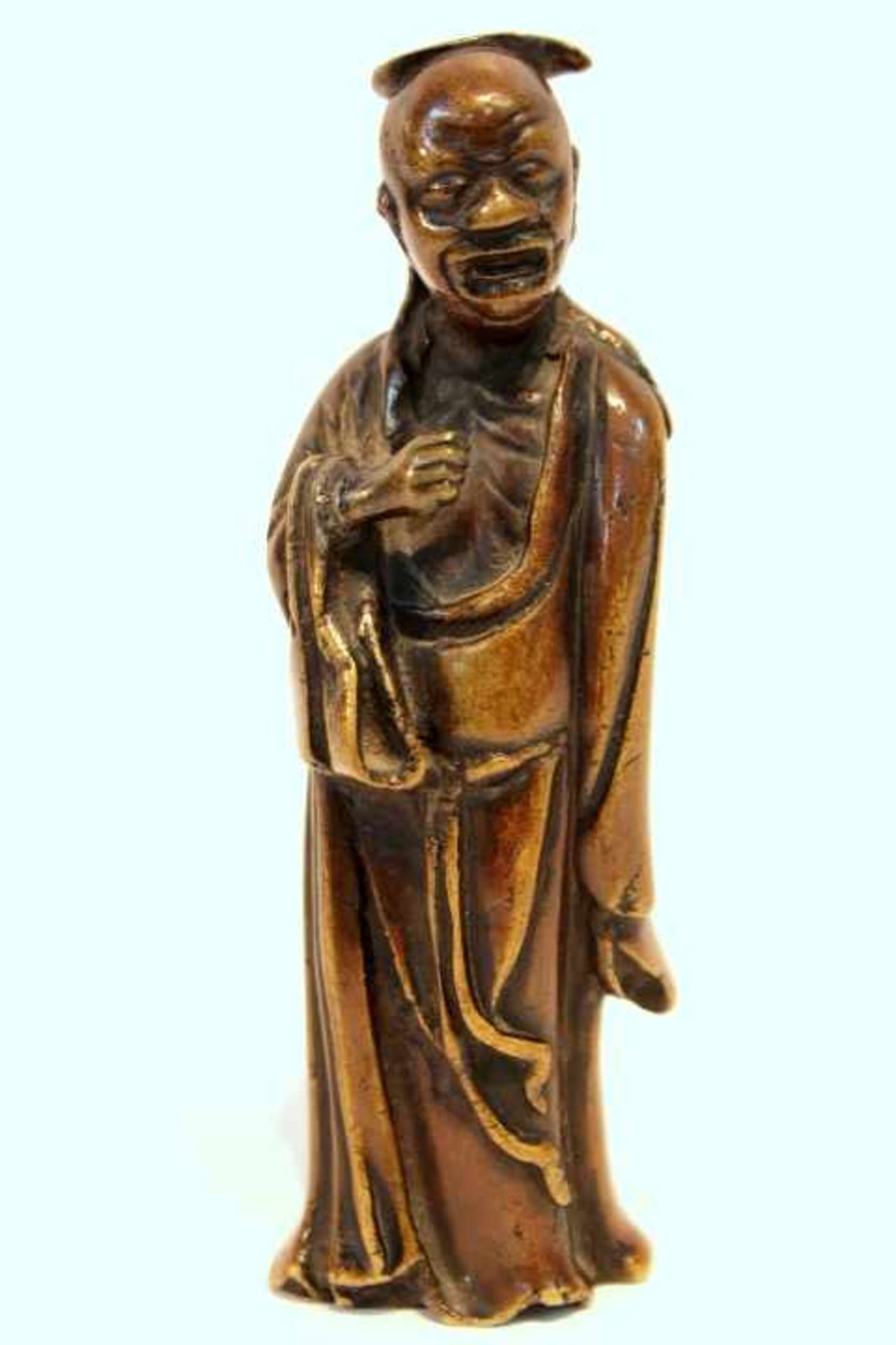 Asiatika Bronze FigurChinesischer GelehrterChinoiseWohl um 1950Höhe: 12,5cmSkulptur Asien