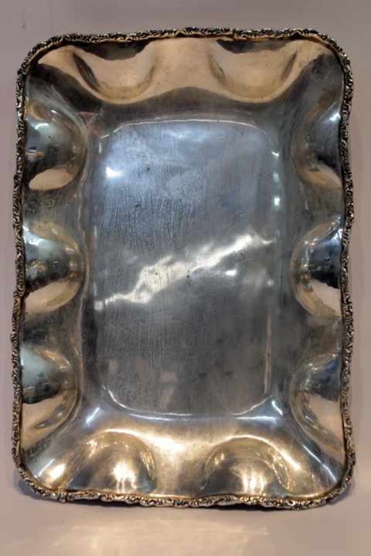 925 Sterling Silber Schalemit floraler BordüreH:4cmMaße:21x29cm570gr.