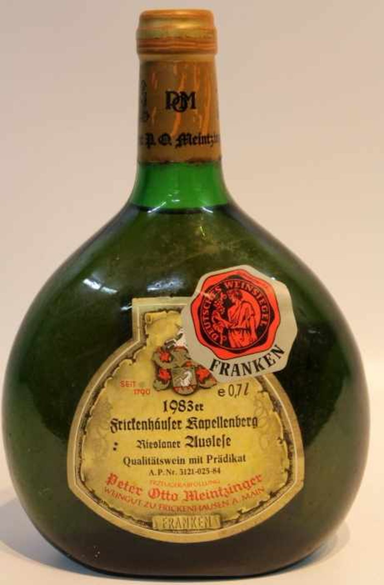 1983 Frickenhäuser KapellenbergRieslaner AusleseQualitätswein mit PrädikatA.P.Nr.3121-025-84Peter