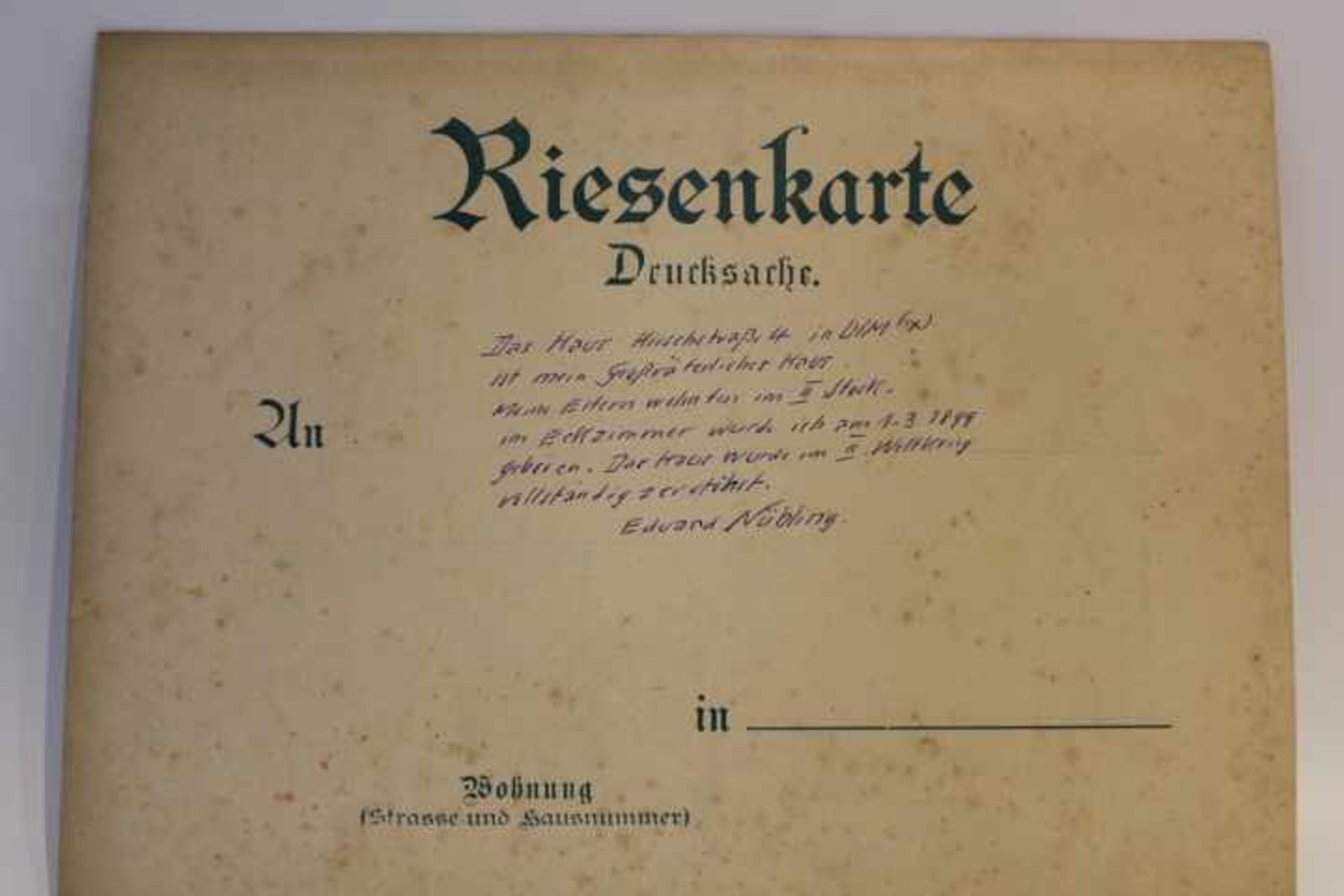 Gruss aus Ulm Riesenkarte 22,5x31cmHirschgasse und Münsterrs.beschriebenNicht gelaufen - Image 2 of 2