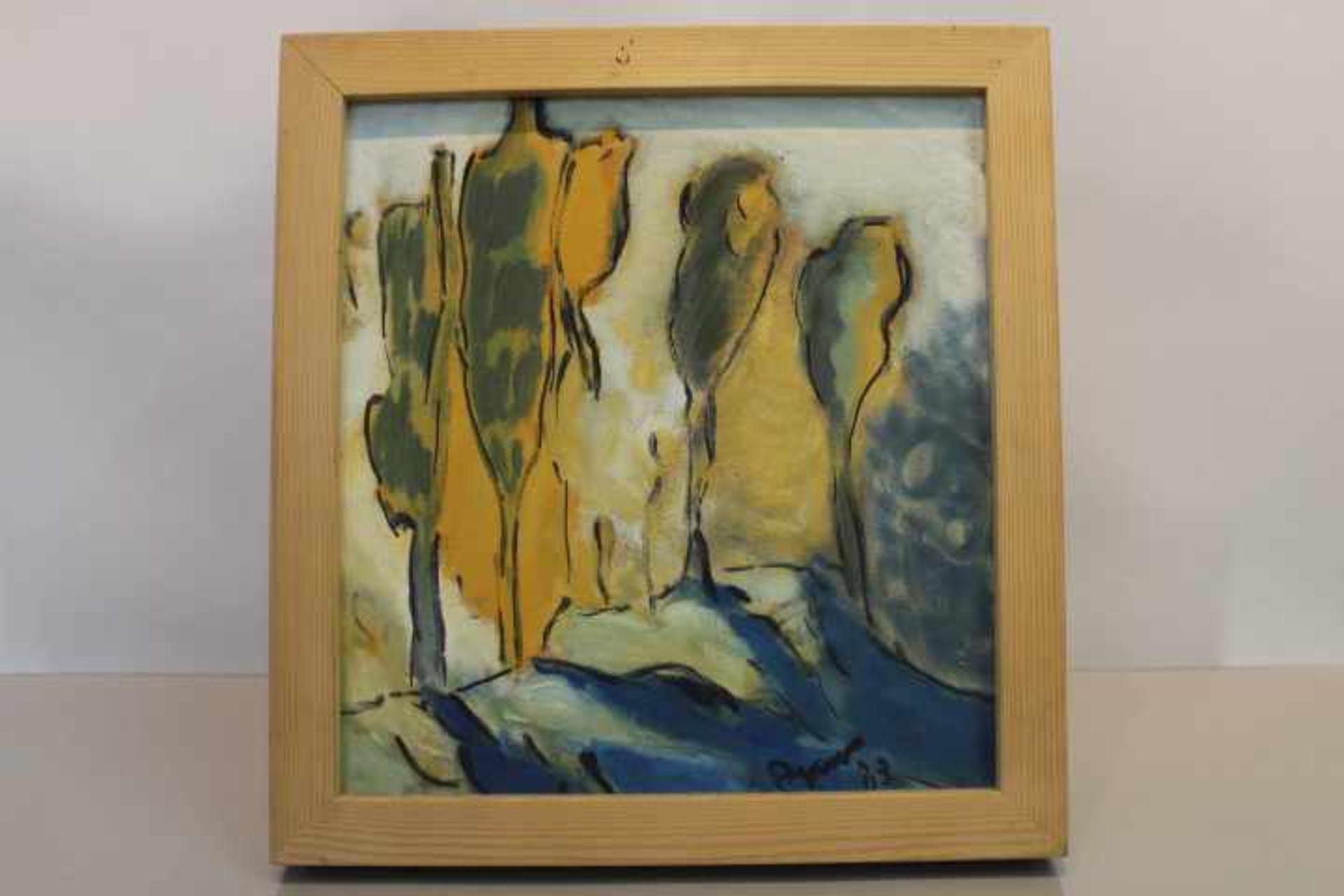 Agner,Hans-Peter 1933-1989 » Expressive Landschaft « Öl/Platte 28x36cm re.u.sign & dat. 83- - -20.00