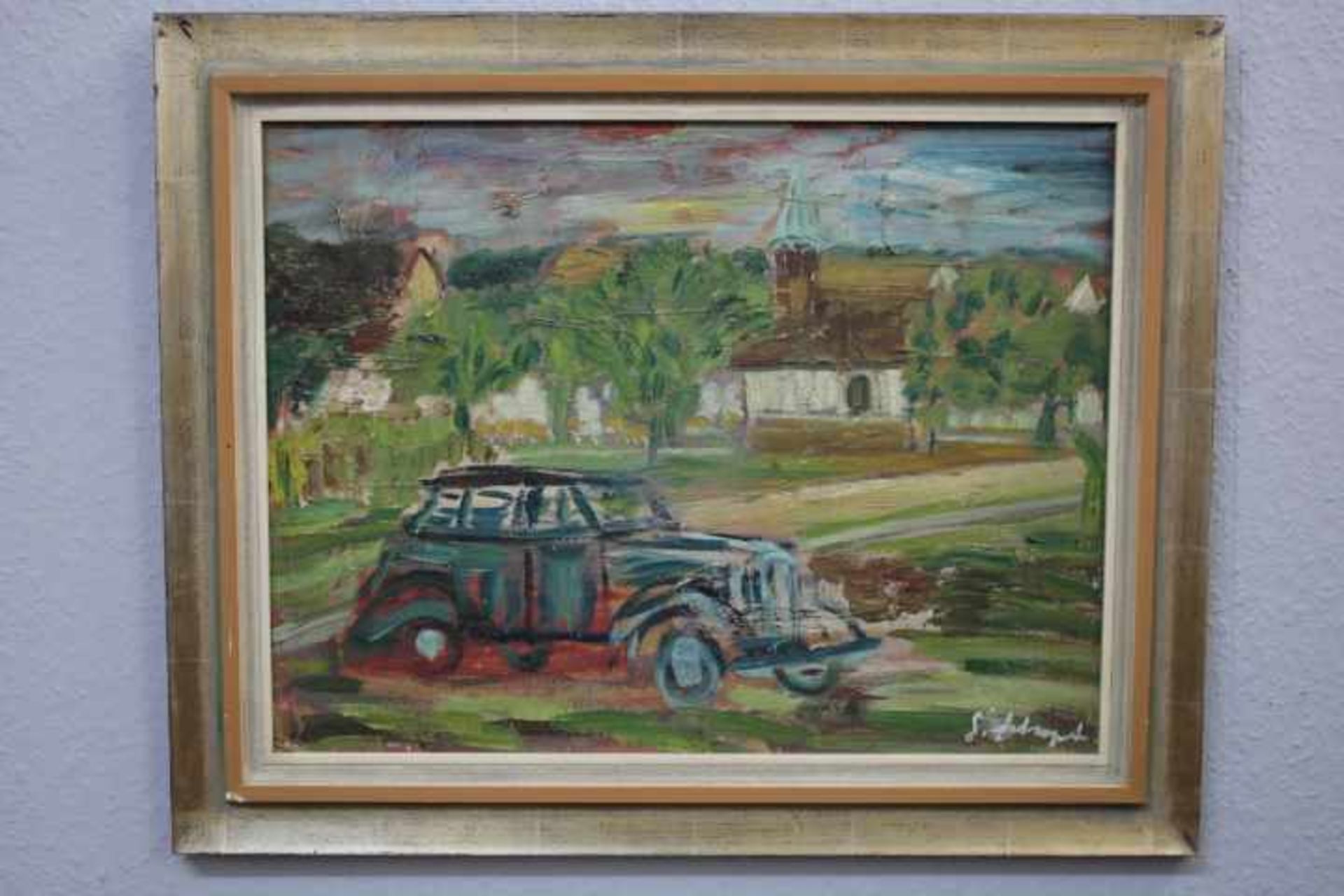 Schopf Gustav 1899-1987 StuttgartÖl auf PlatteWohl 30er Jahre37x50cm- - -20.00 % buyer's premium