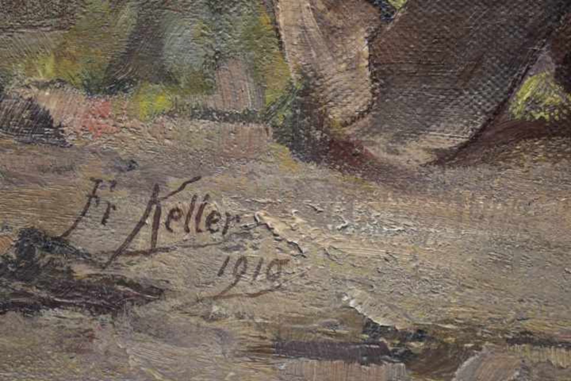 Keller,von Friedrich 1840-1914 » Steinbrecher « Li.u.sign.& dat.1910 Öl/Lwd. Gerahmt 80x60 cm- - - - Bild 2 aus 2