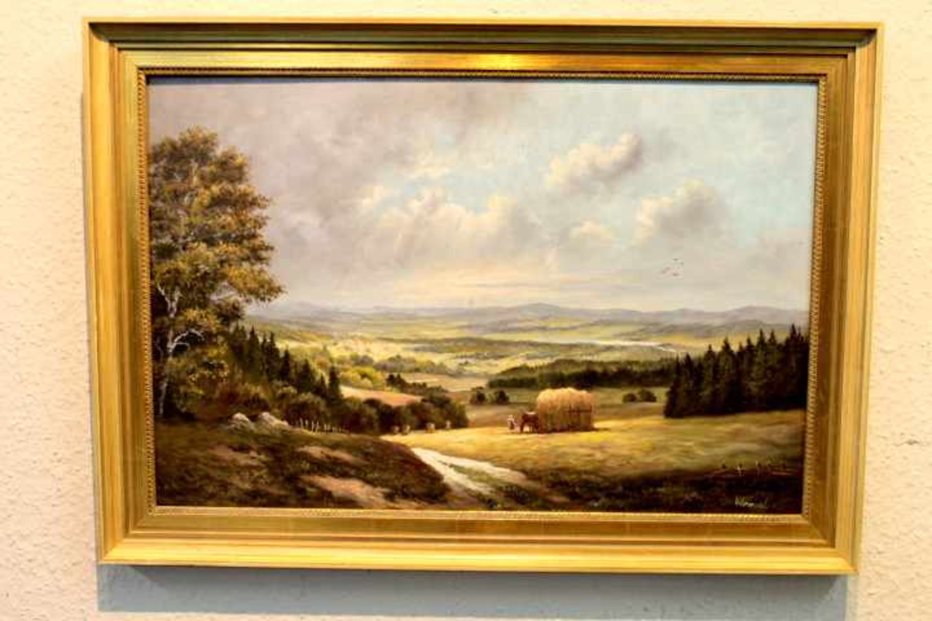 Wenzel Gerhard » Erntezeit « Öl auf Platte re. u. Sig. Gerahmt 40 x 60cm- - -20.00 % buyer's premium - Bild 2 aus 2