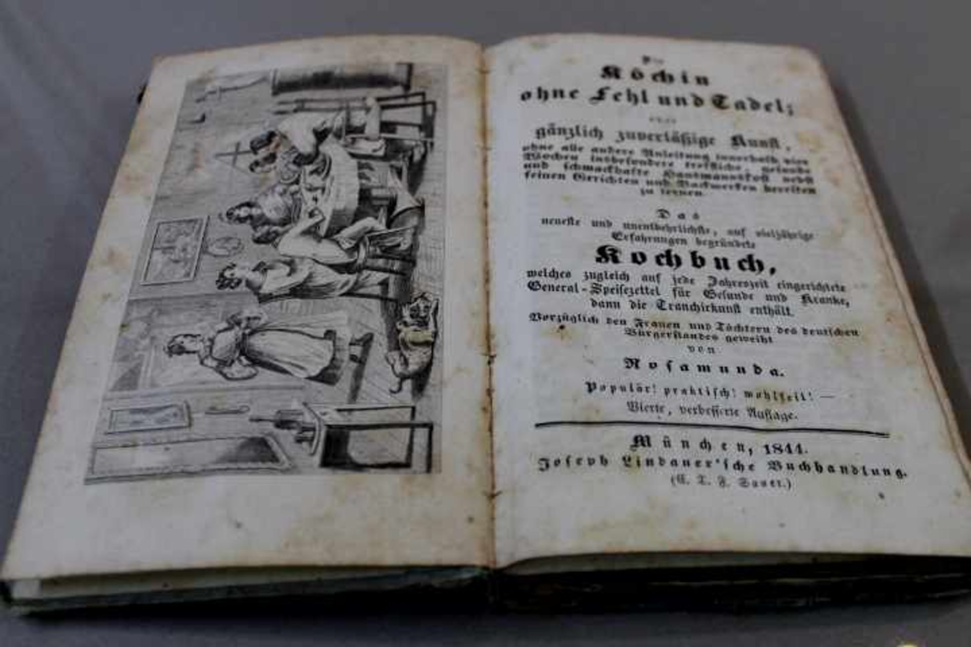 Kochbuch die Köchin ohne Fehlund Tadel von RosamundaMünchen 1844Joseph Lindauersche - Bild 2 aus 2