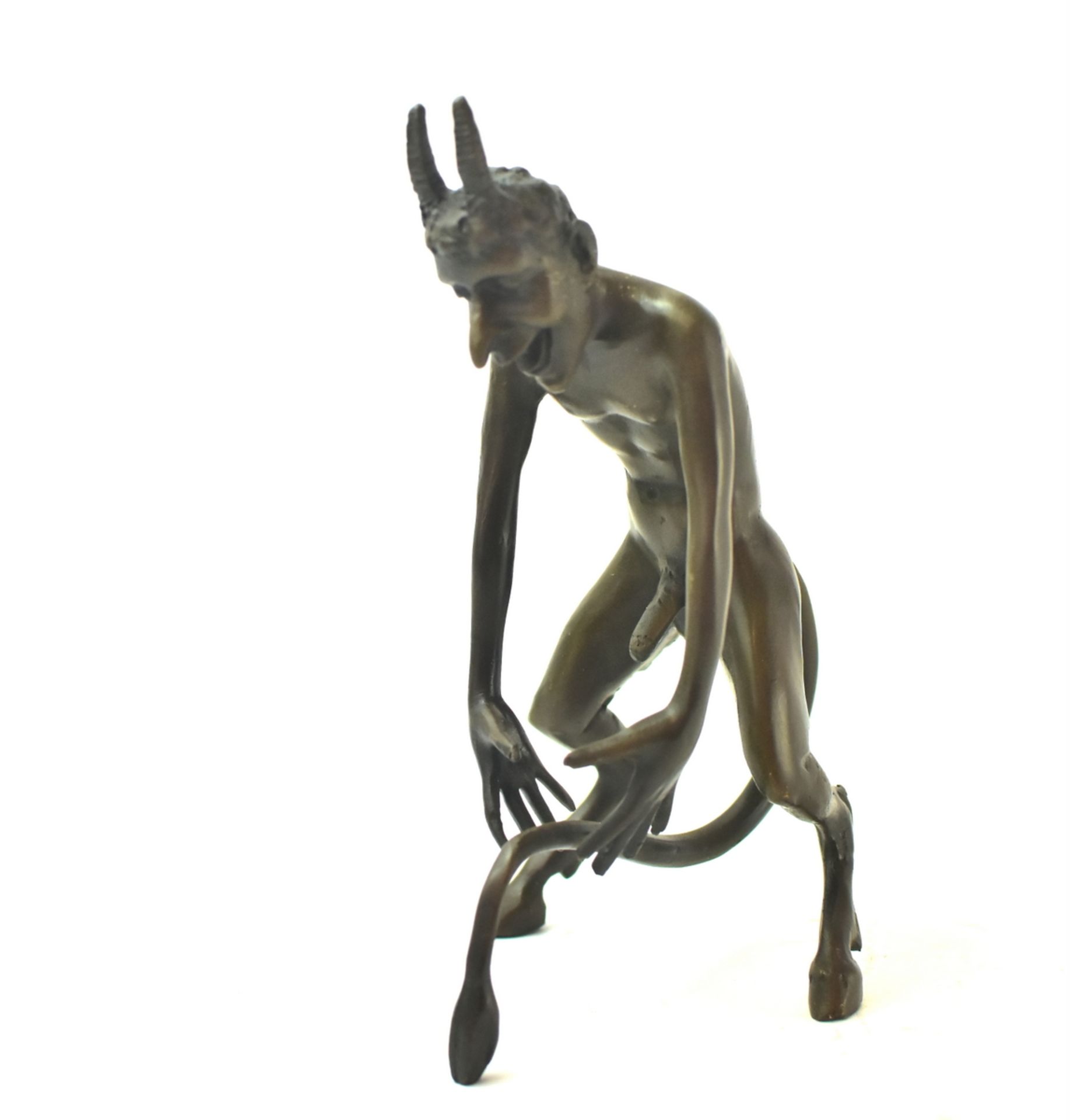 Teufel /Satyr mit Hörnern, Erotica, Bronze, guter Zustand, H.17cm