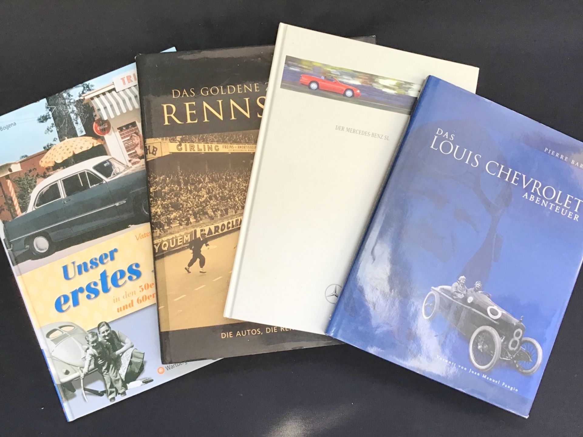 Konvolut Autoliteratur 4 Bücher, "Rennsportbuch 1960-1965", "Das Louis Chevrolet Abenteuer", "Der