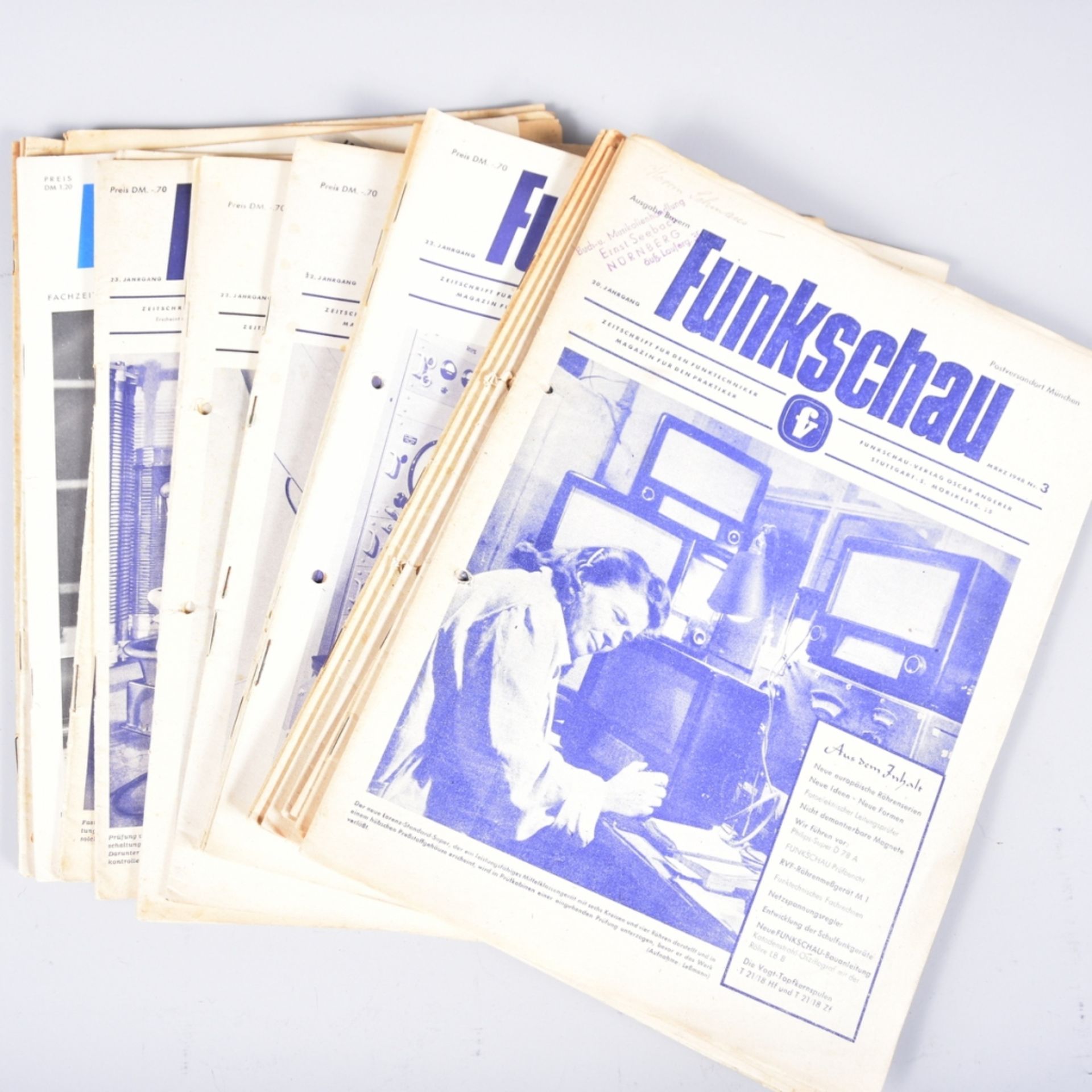 Konvolut 25 Hefte "Funkschau" ab 1946, Fachzeitschr. f.d. gesamte Funk-,Radio-und
