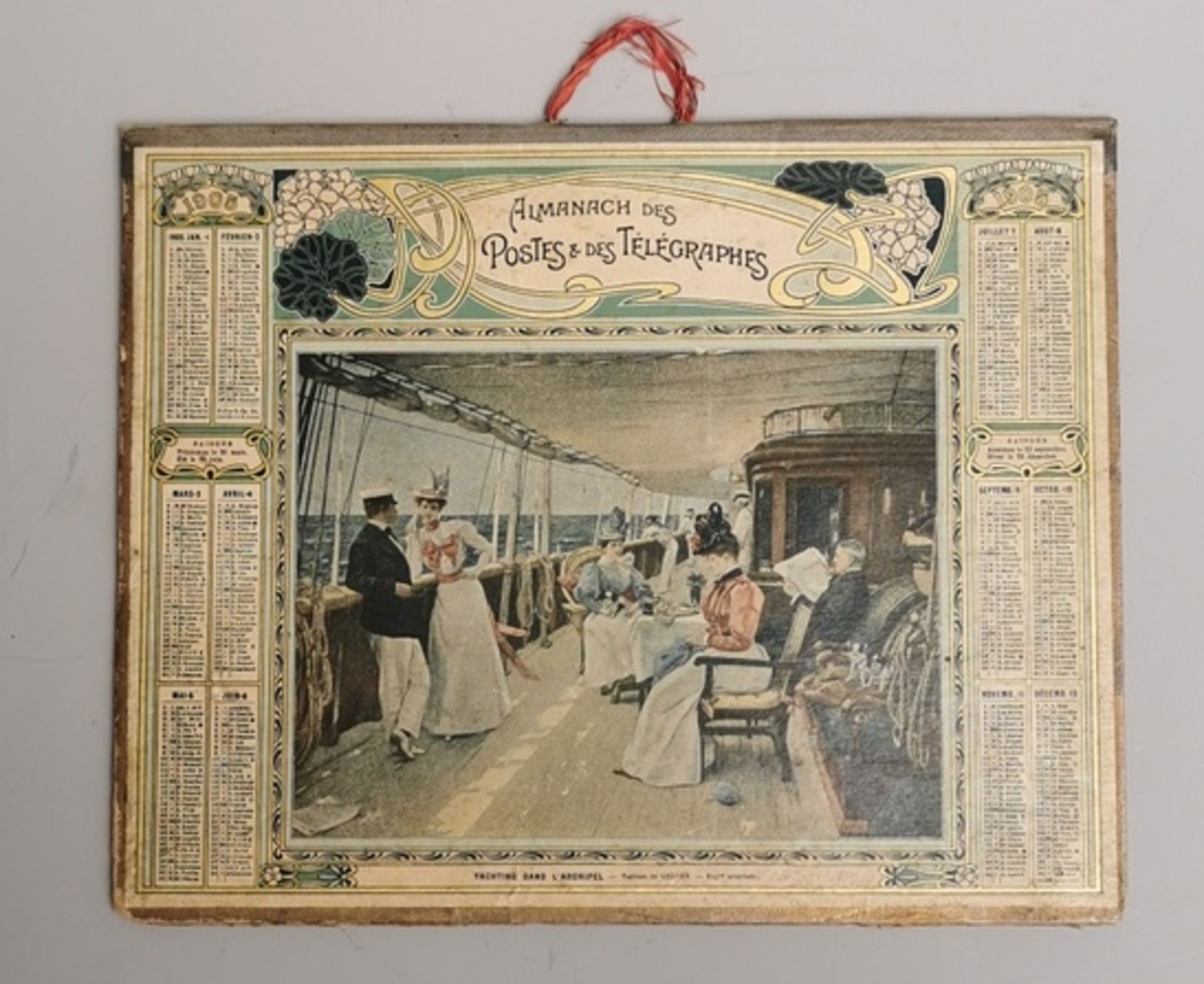 Jugendstil Post-und Telegraphenverzeichnis 1905, gehörend zum Inventar eines Flußfahrtschiffes des