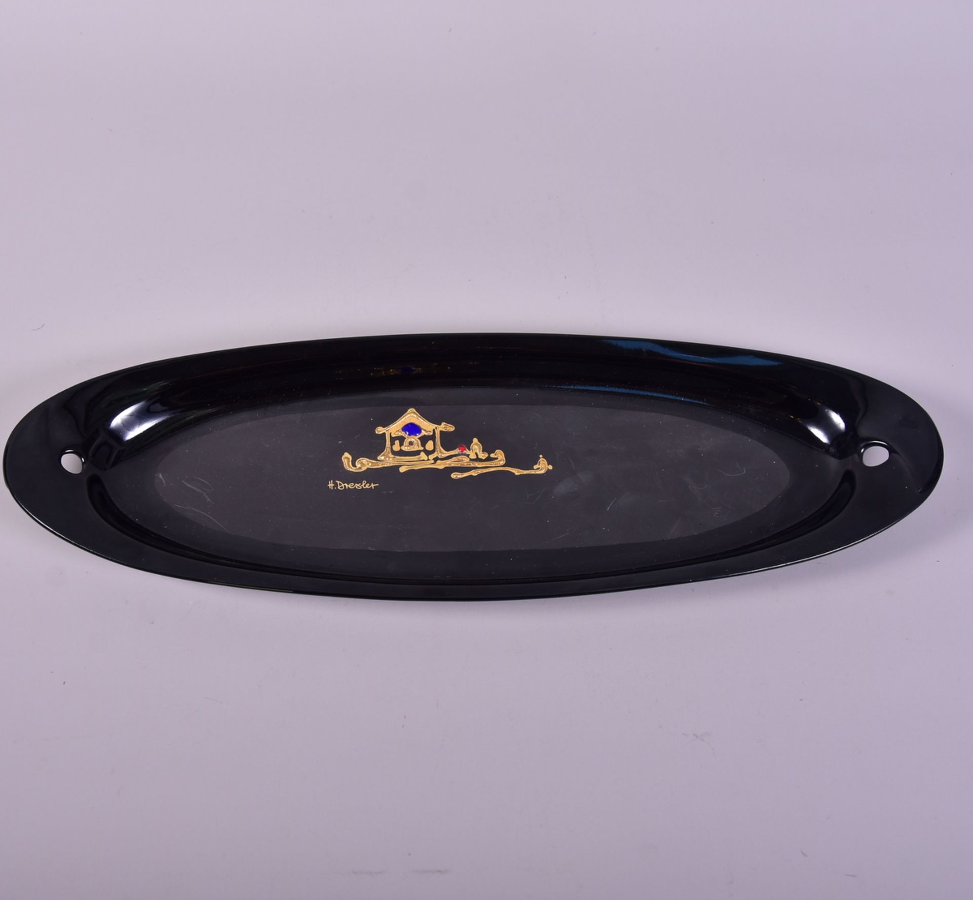 Helmuth Drexler, Designer Rosenthal/ Studio, Schale langoval, Unikat, sign.: H. Drexler auf