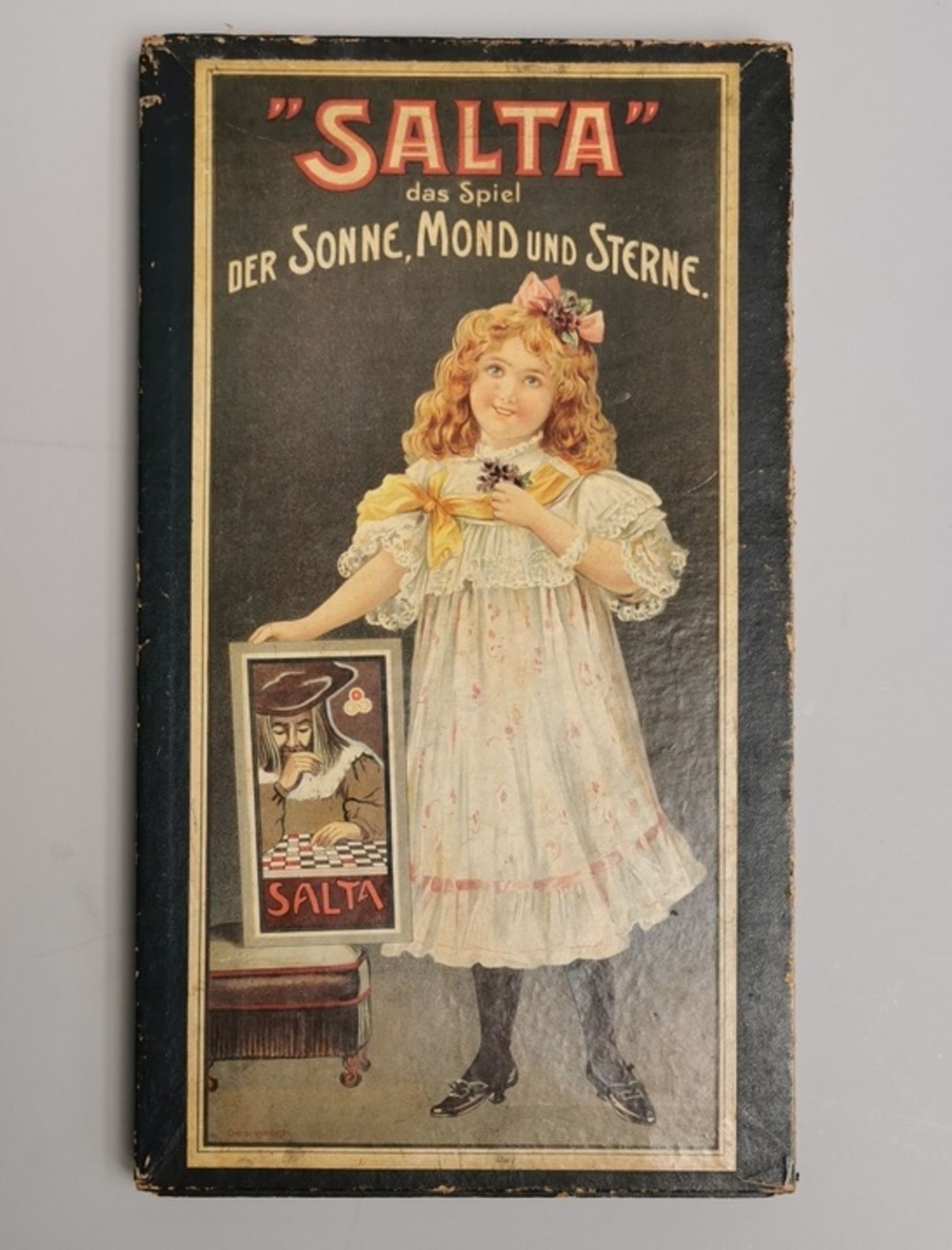 Jugendstil- Kinderspiel "Salta- Das Spiel der Sonne, Mond und Sterne", um 1900, altersbed., guter