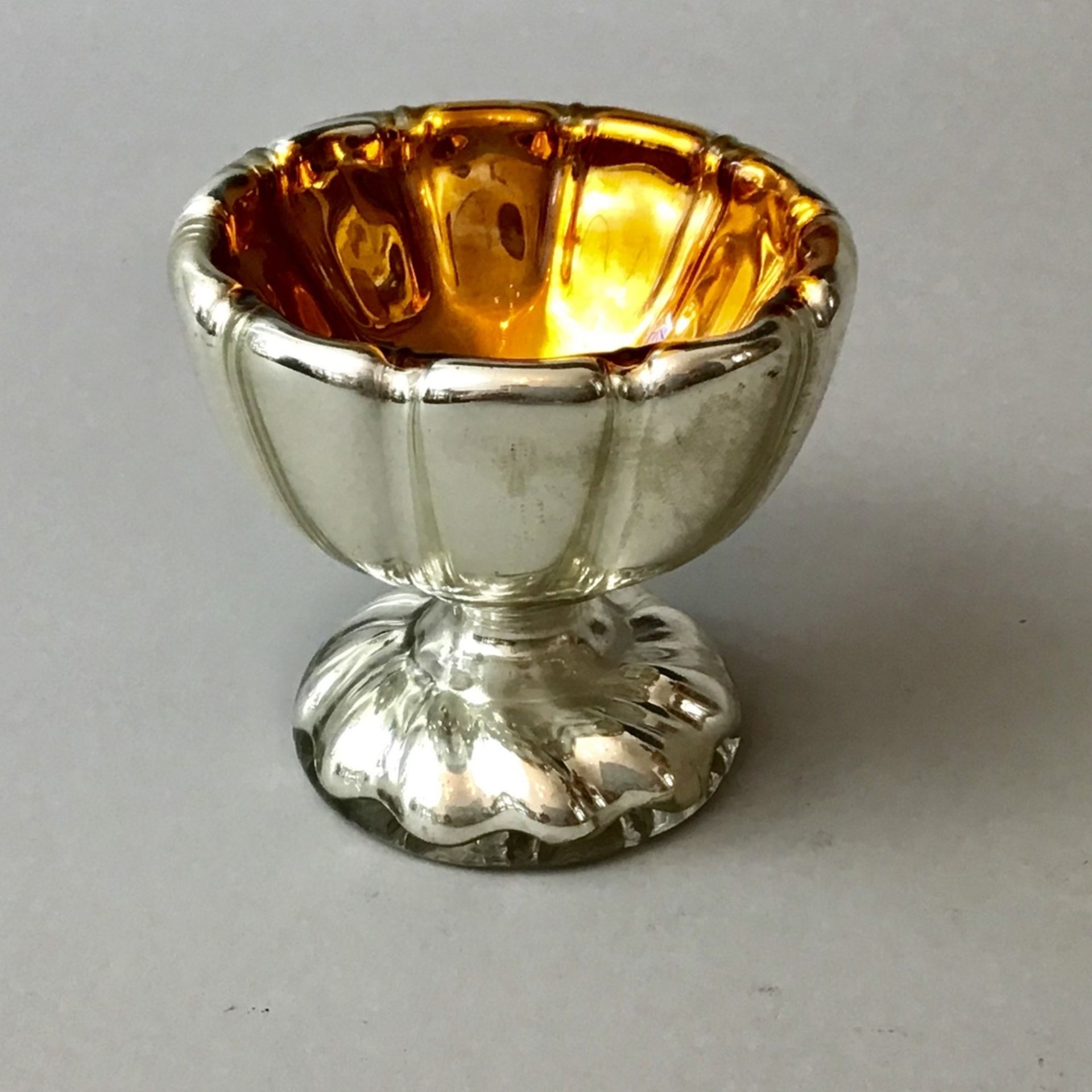 Bauern-Silber Pokal, um 1880, Schale innen vergoldet, Originalplombe vorhanden, guter Zustand, H=