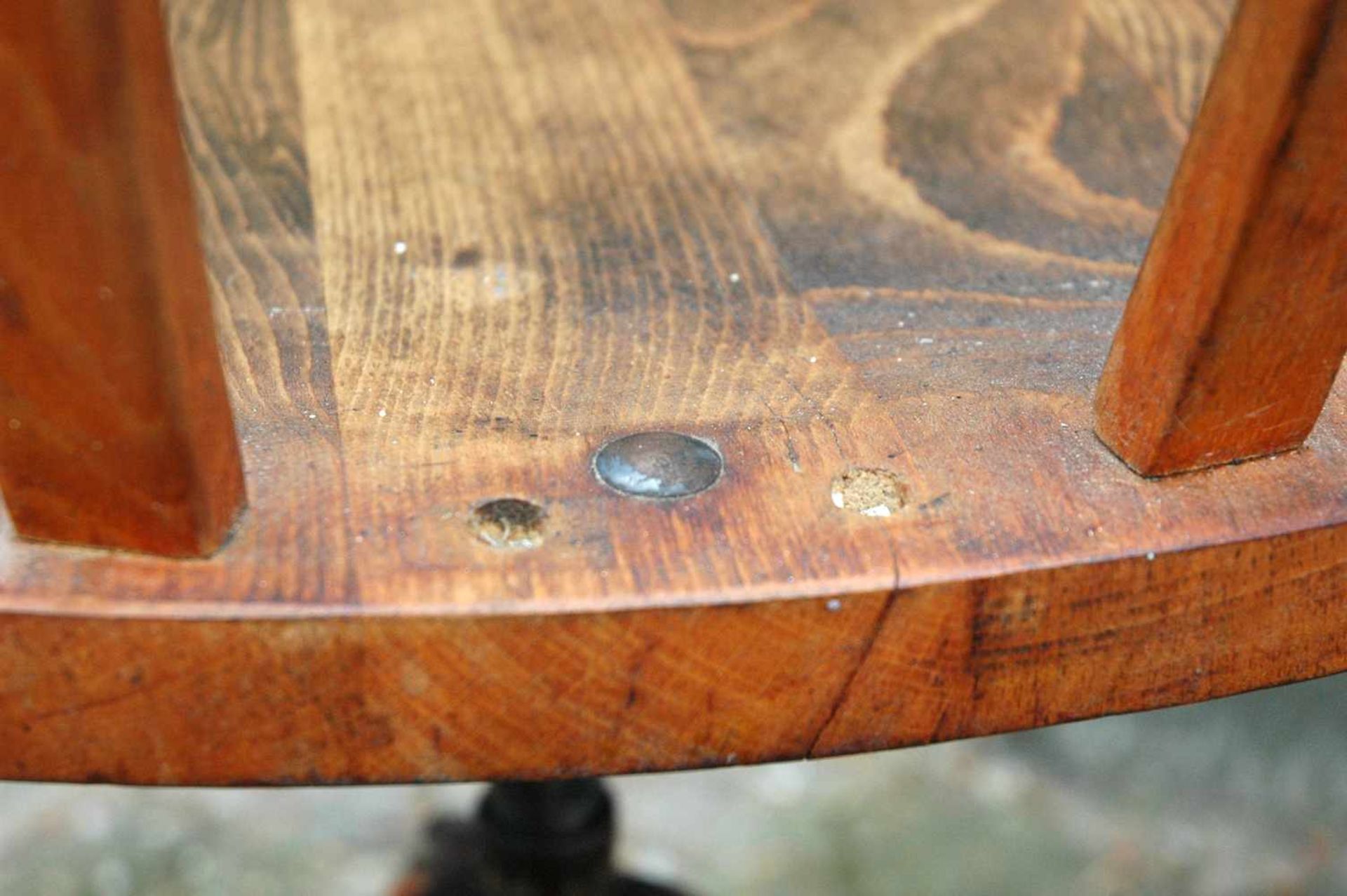 Holz-Schreibstischstuhl, „Der Federdreh“, Stoll, höhenverstellbar, eine Rückenleiste fehlt - Bild 3 aus 4
