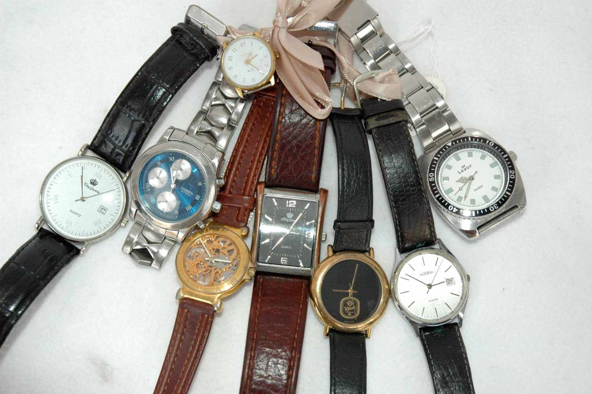 8 Armbanduhren: Adora, 2x King Quartz, Lexor, Fossil, WE - Bild 3 aus 3