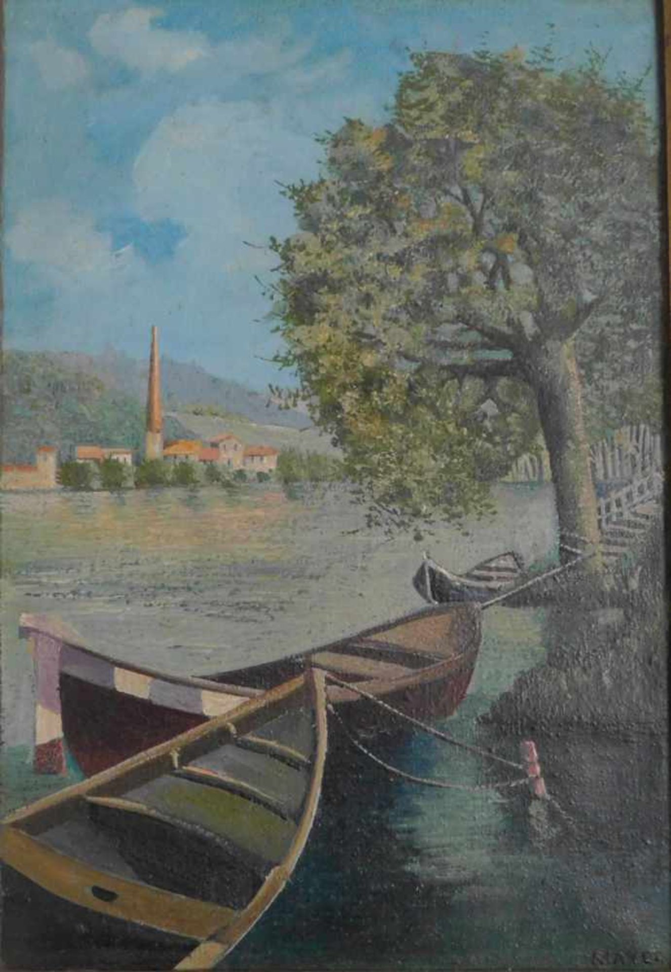 Erich Mayer, 1876- 1960., zugeschr., Boote am Ufer, unten rechts signiert, m.R.Maße o.R. Höhe ca. 41 - Bild 2 aus 4