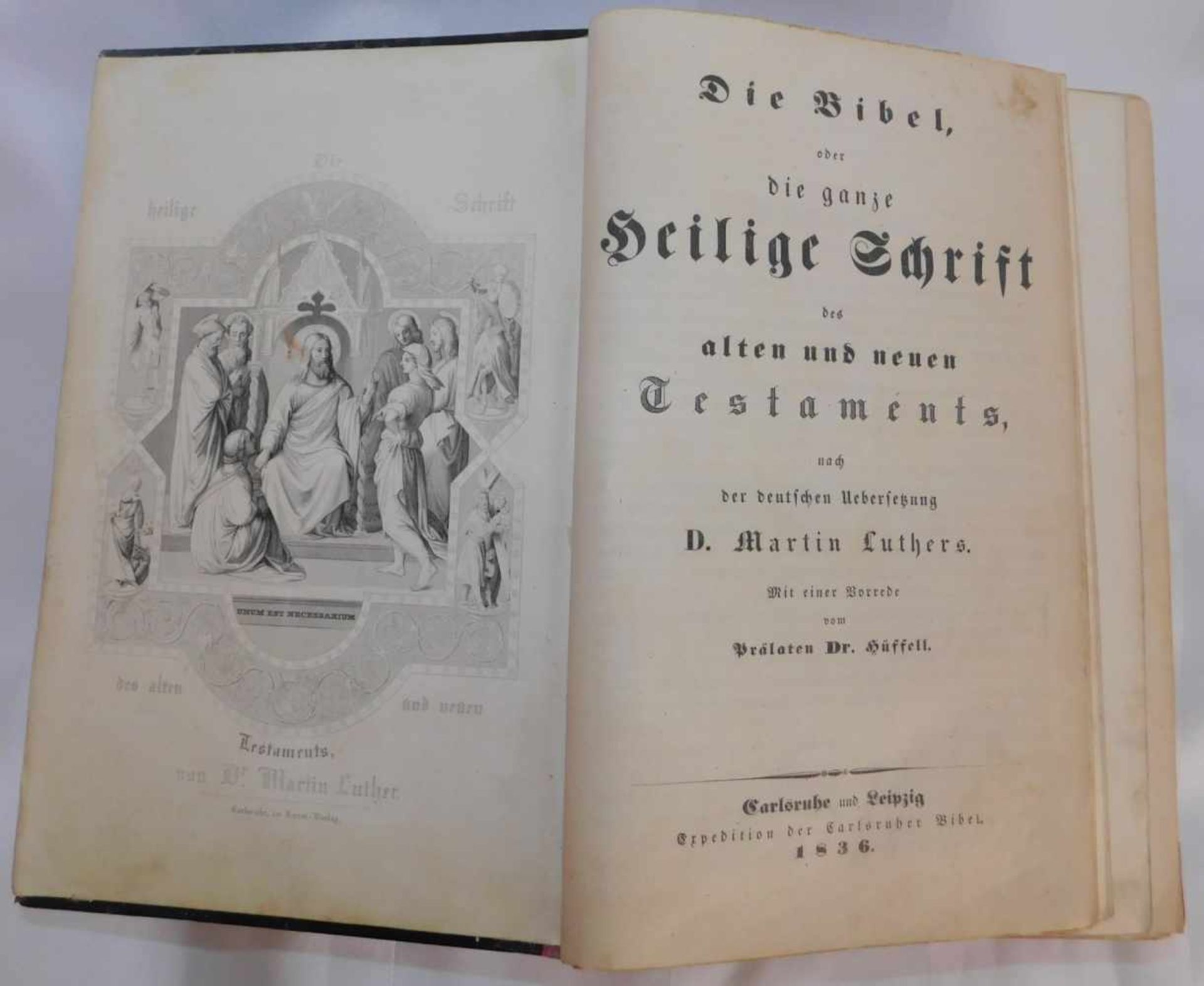 Die Heilige Schrift, Antike Bibel von 1836, mit Grafiken, Handschriftl. StammbuchExpedition der - Bild 2 aus 6