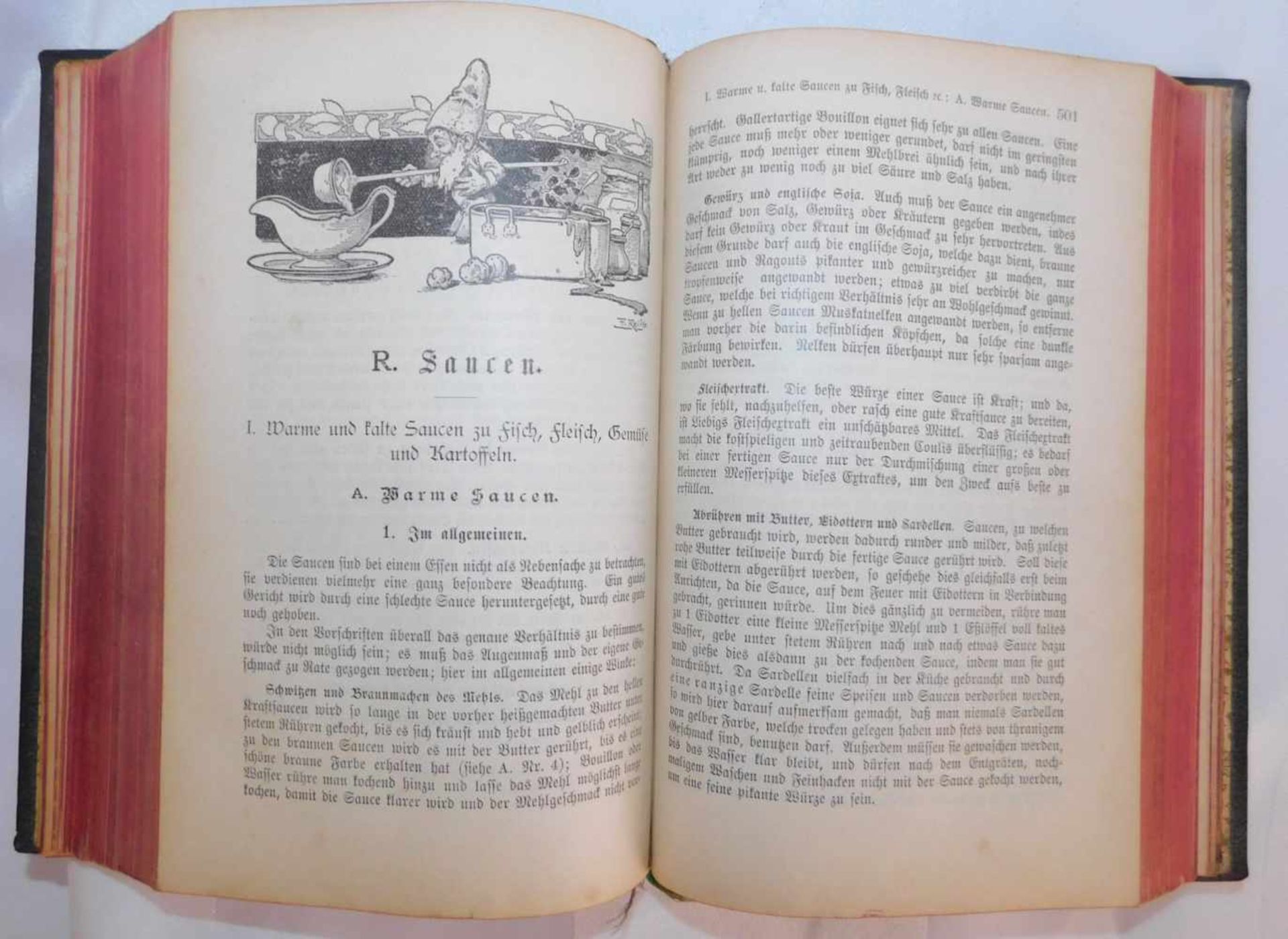 Kochbuch Henriette Davidis Ausgabe von 1903808 Seiten, Ledereinband, mit Rotschnitt,Alters- und - Bild 4 aus 4