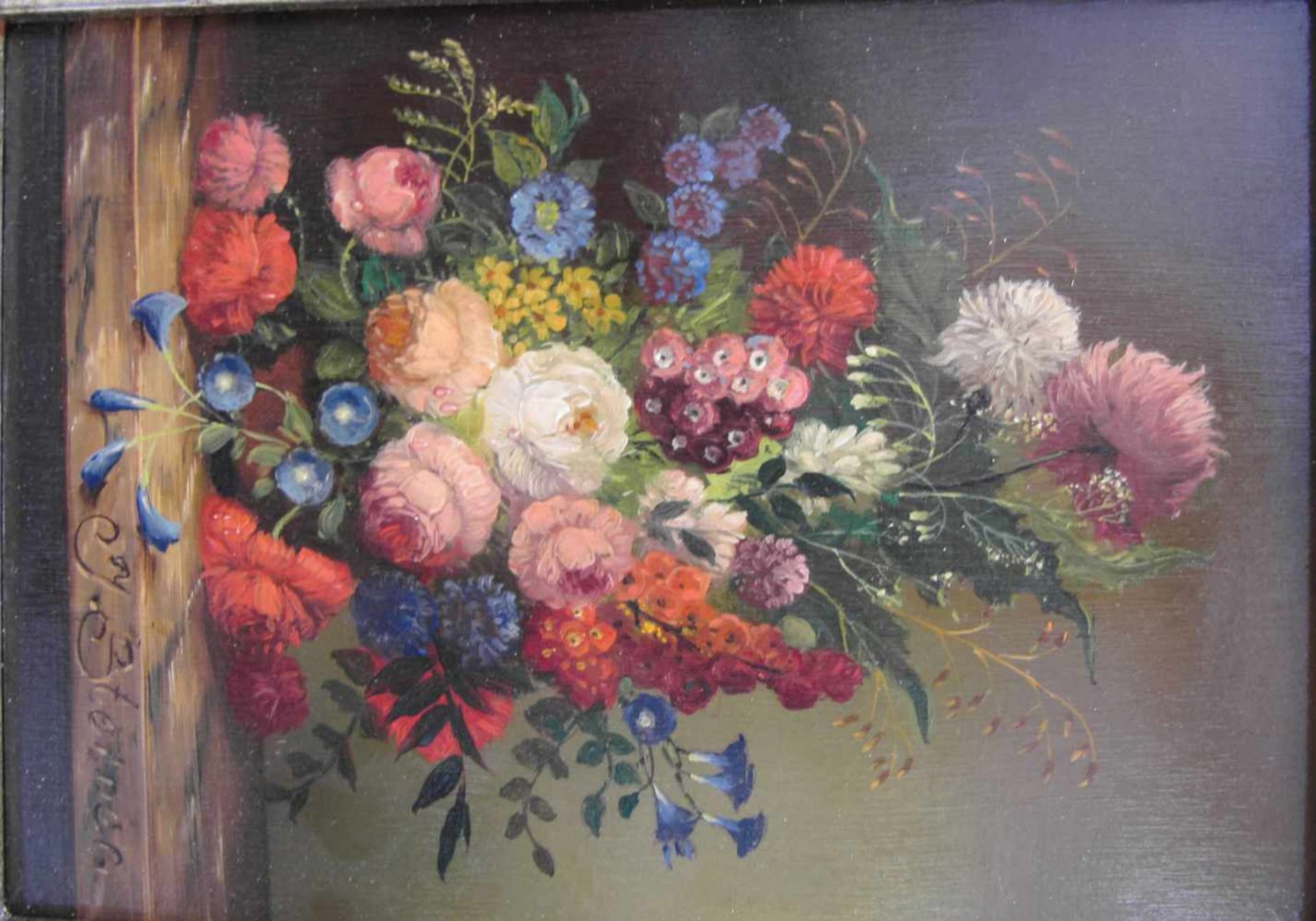 Josef Steiner, 1899 München bis 1977 ebenda, Stillleben Herbstblumen, signiert, m.R.Öl auf Holz, - Bild 3 aus 7