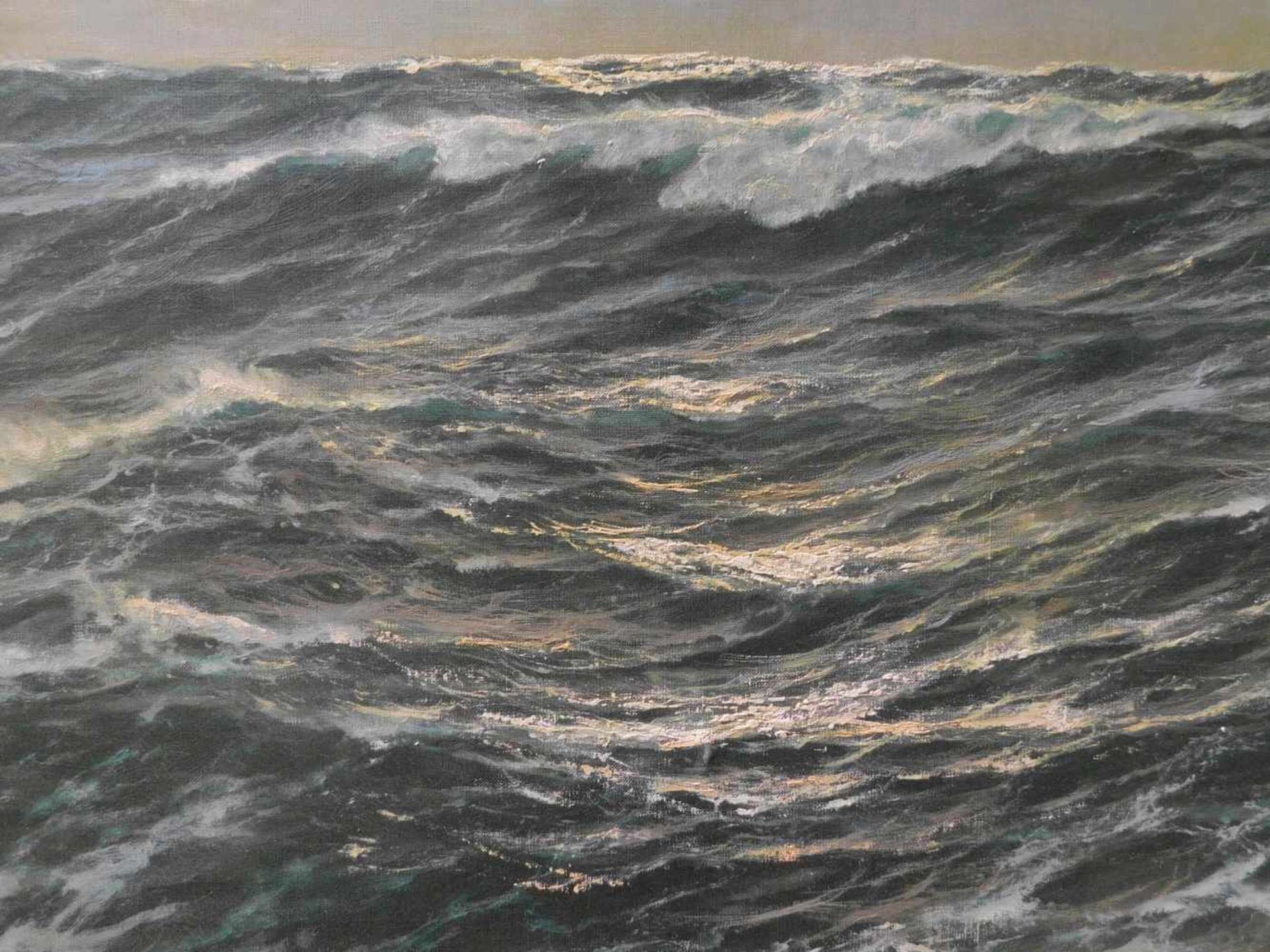 Patrick von Kalckreuth, 1892 Kiel bis 1970 Starnberg, Meereswogen, Öl auf Leinwand, signiert unten - Bild 3 aus 6