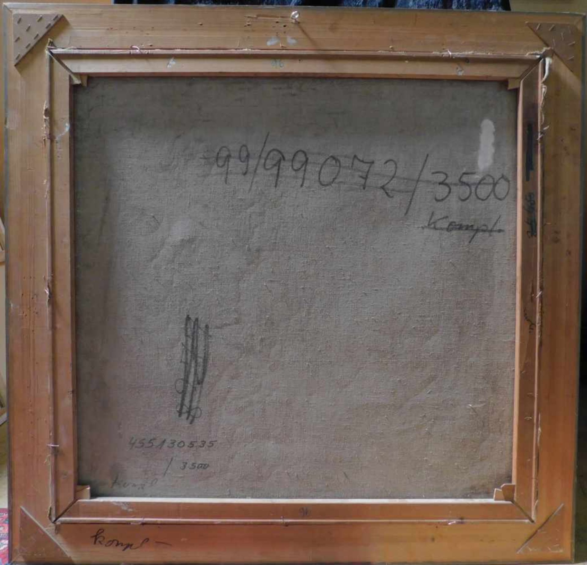 Unbekannter Künstler, Löschen des Fangs, Öl auf Leinwand, m.R., Maße o.R. Höhe 93,5 cm und Breite 97 - Bild 2 aus 2