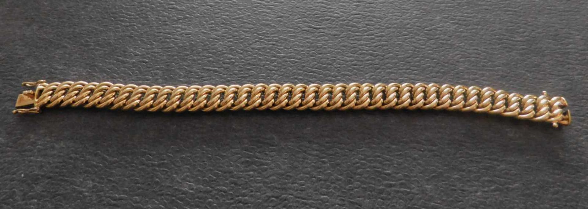 Armband, 585 Gelbgold, 26,4 g, Steckschloss mit 2 Sicherheitsachten1.H.20 Jhdt. Länge ca. 21 cm - Bild 2 aus 3