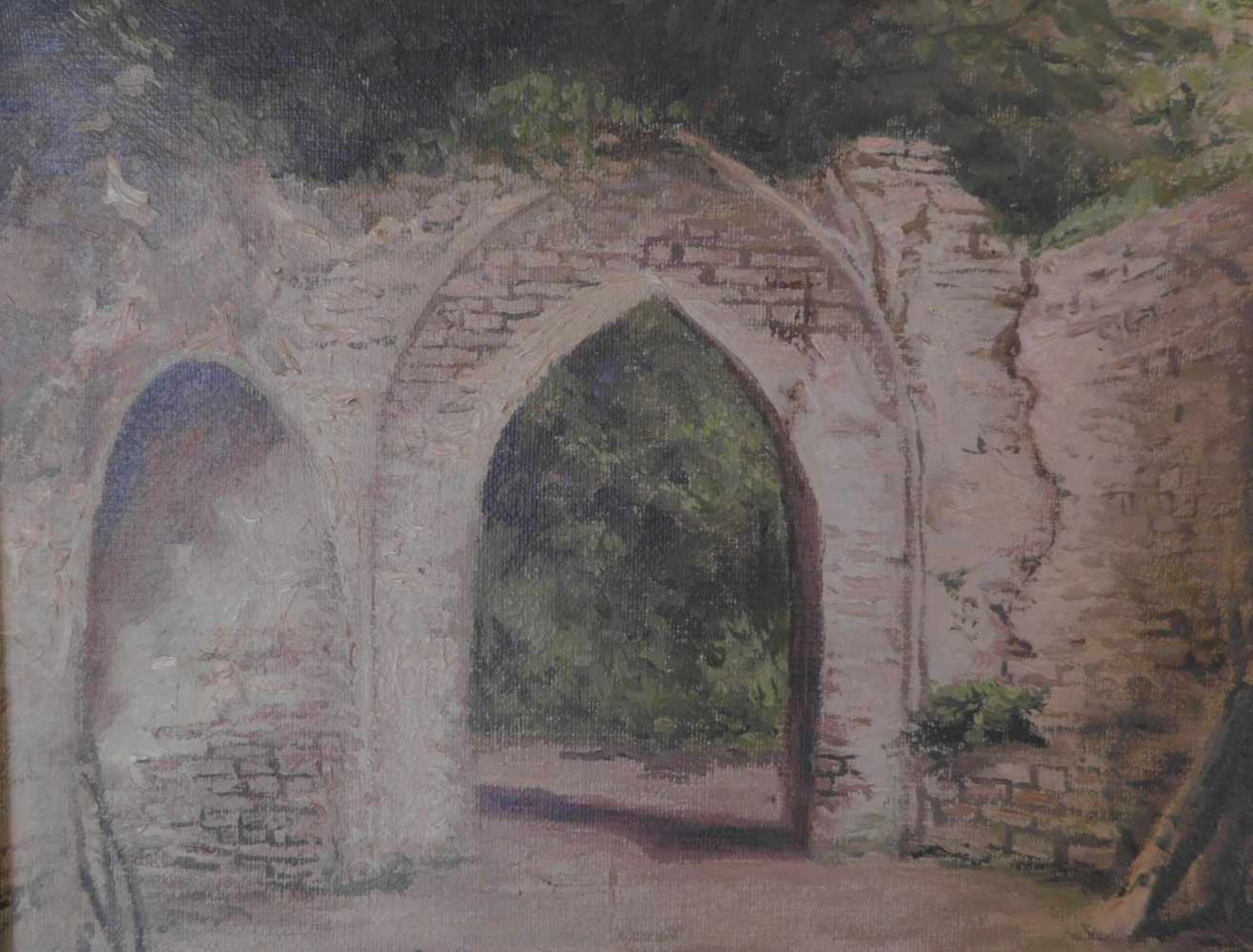 William Henriksen, 1880-1964, dänisch, An der alten Klosterruine, Öl auf Leinwand, signiert unten - Image 4 of 6