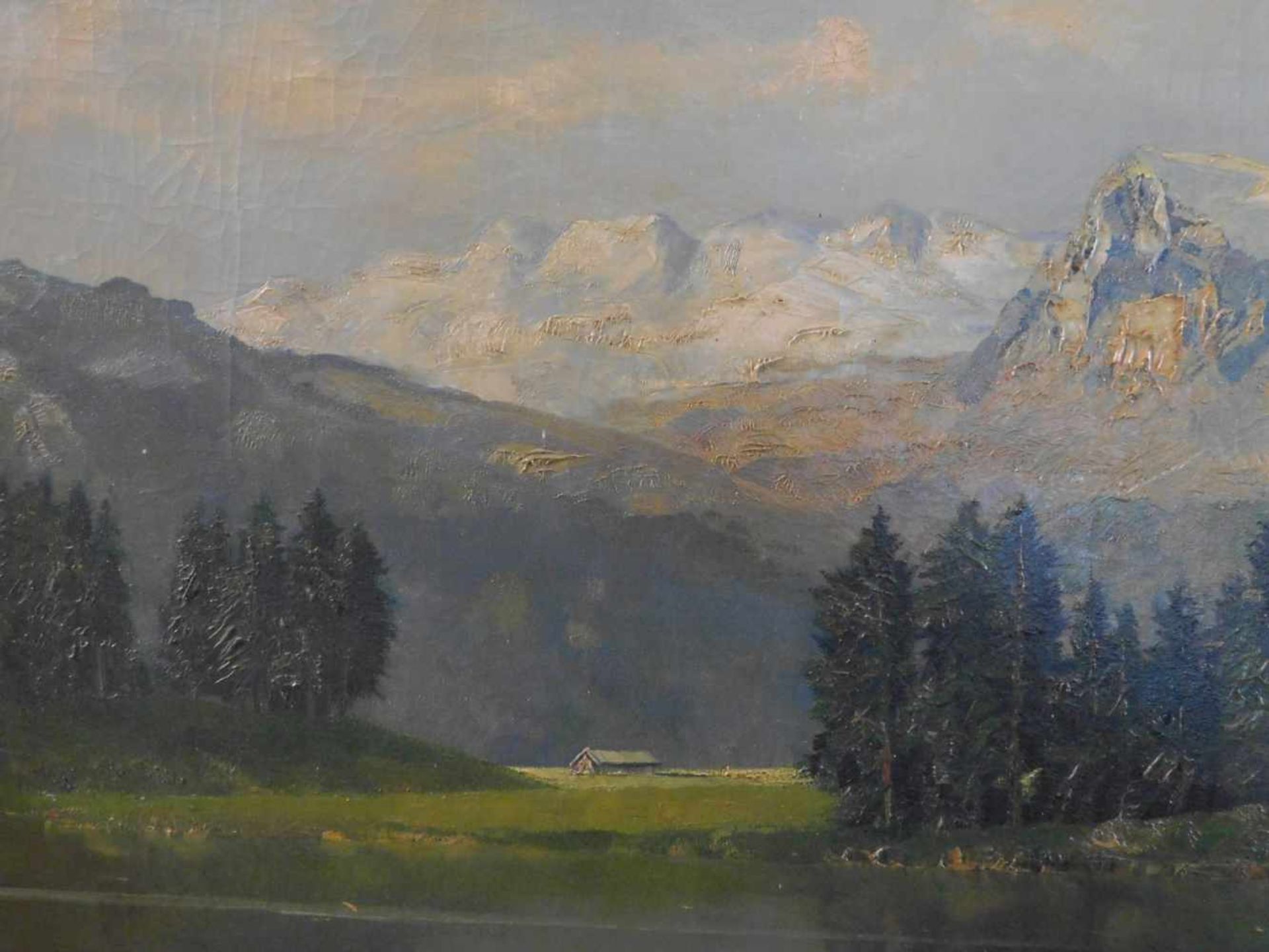 Josef Burger, 1887 - 1966, See im Voralpenland, Öl auf Leinwand, unten links signiert und Ortsbez. - Image 4 of 5