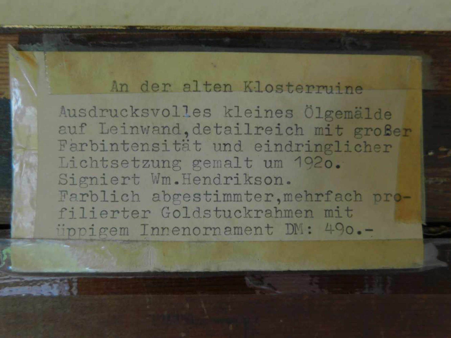 William Henriksen, 1880-1964, dänisch, An der alten Klosterruine, Öl auf Leinwand, signiert unten - Bild 6 aus 6