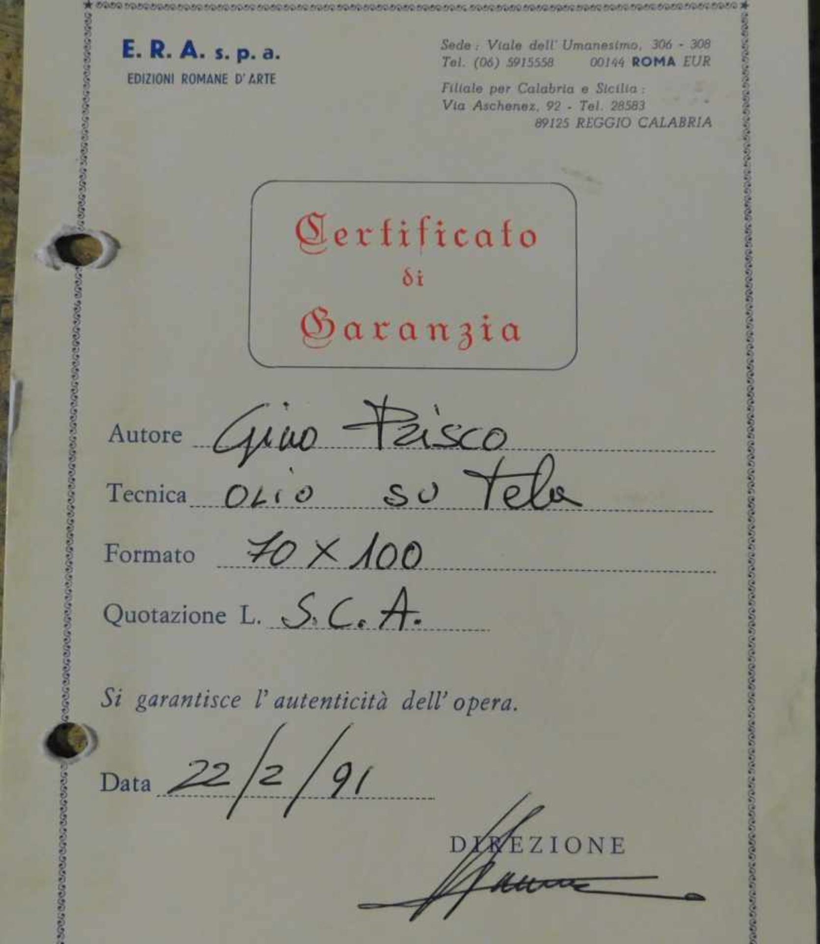 Gino Prisco, Italien 20. Jhdt., Italienische Häuseransicht, Öl auf Leinwand, signiert unten links, - Image 6 of 6