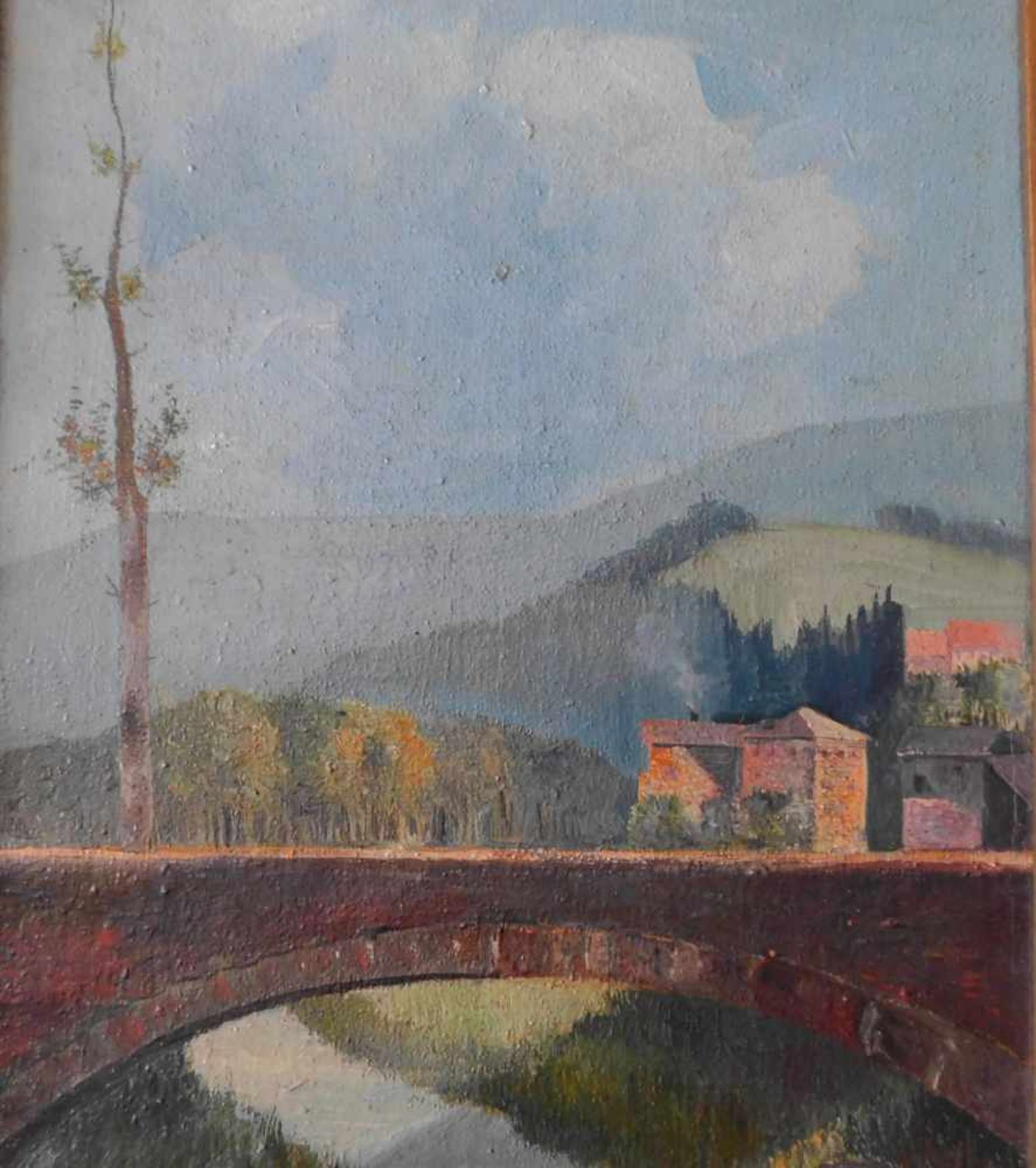 Erich Mayer, 1876- 1960, zugeschr., Paar Gemälde, Öl auf Leinwand, signiert, m.R.Boote am Ufer, - Image 7 of 9